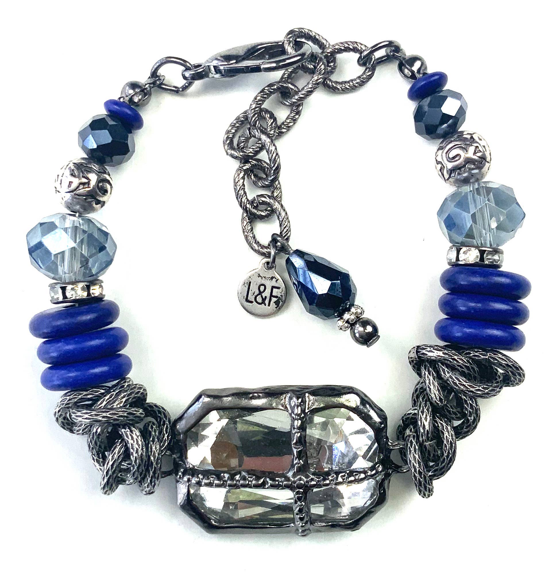 Solder & Beaded Charm Bracelet with Clasp - ivyandlavyboutique Lost & Found Trading