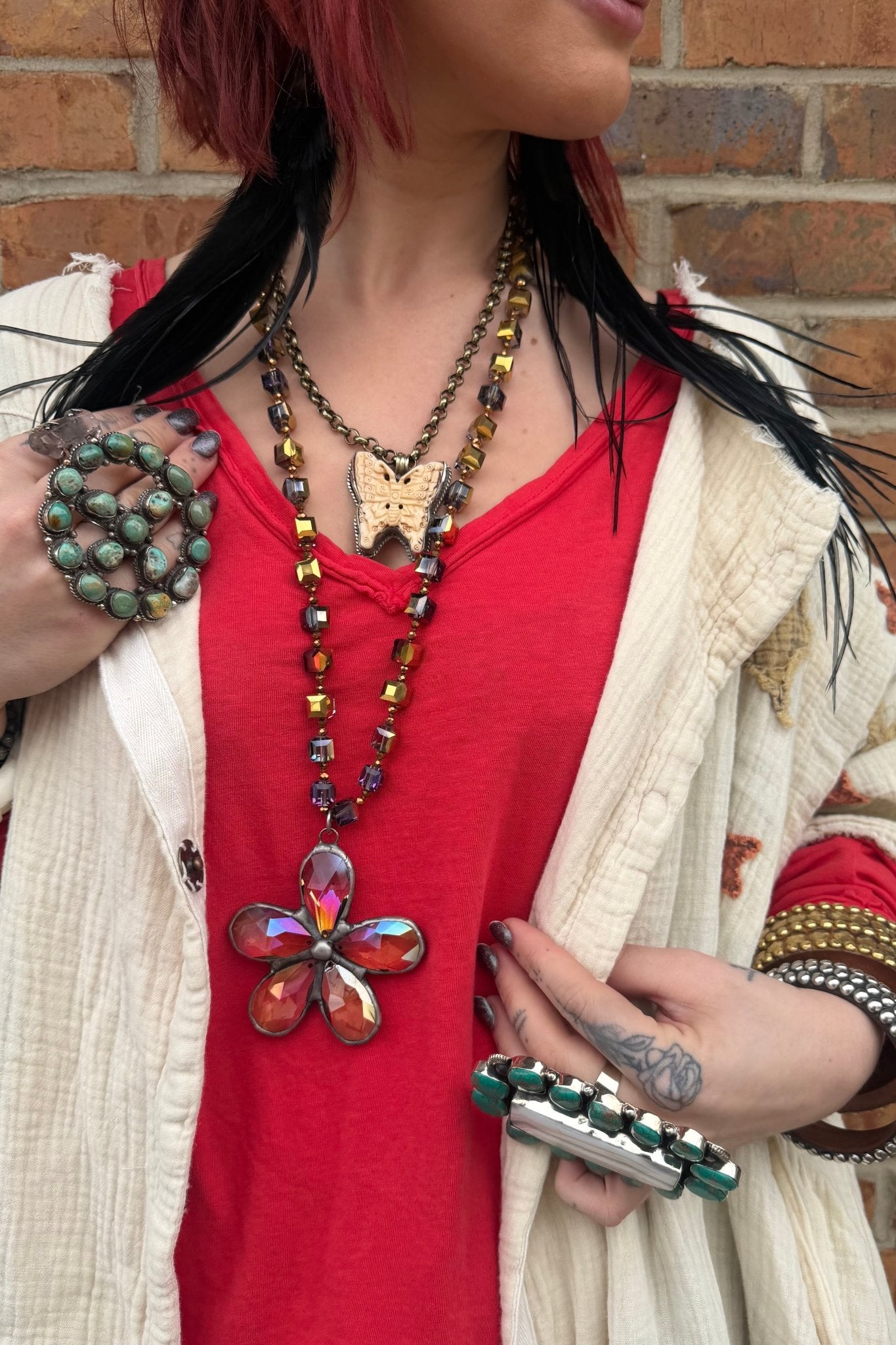 Soldered Flower Necklace - ivyandlavyboutique ivyandlavyboutique