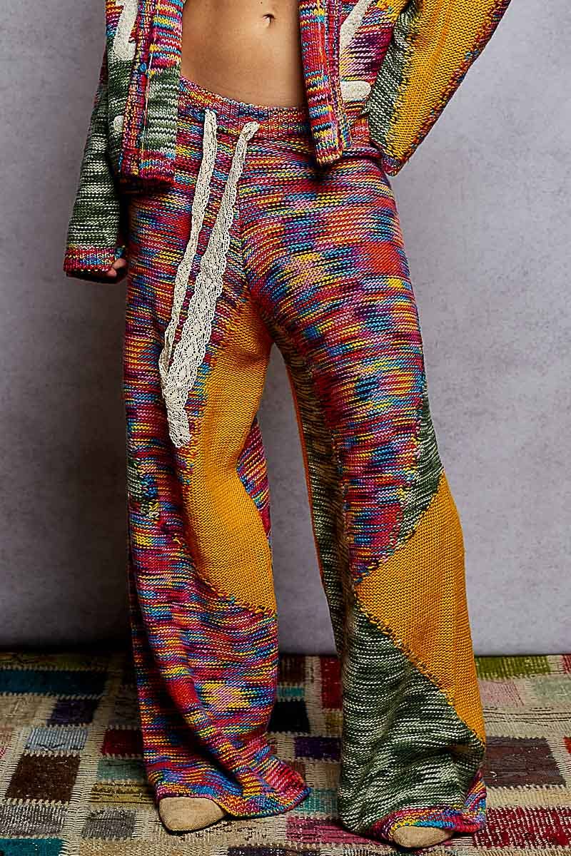 Solid pattern acrylic sweater wide fit pants - ivyandlavyboutique Pol Clothing