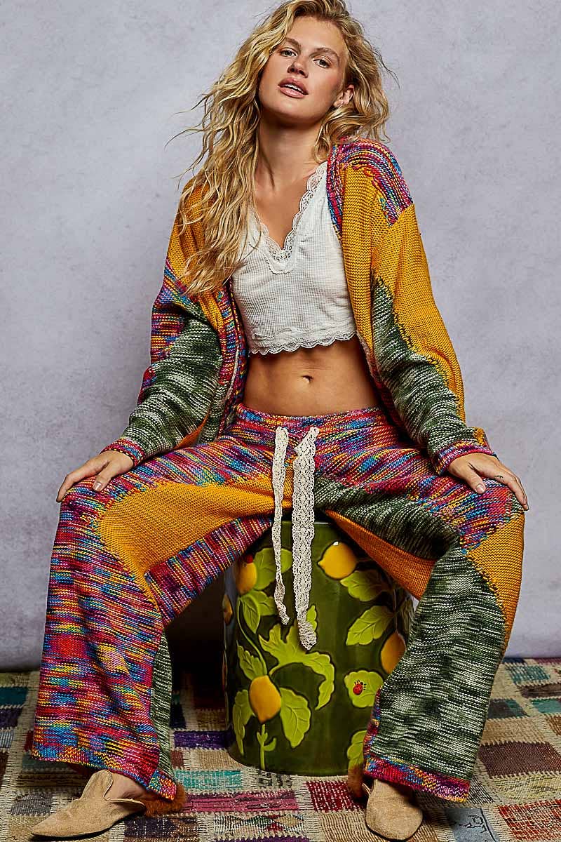 Solid pattern acrylic sweater wide fit pants - ivyandlavyboutique Pol Clothing