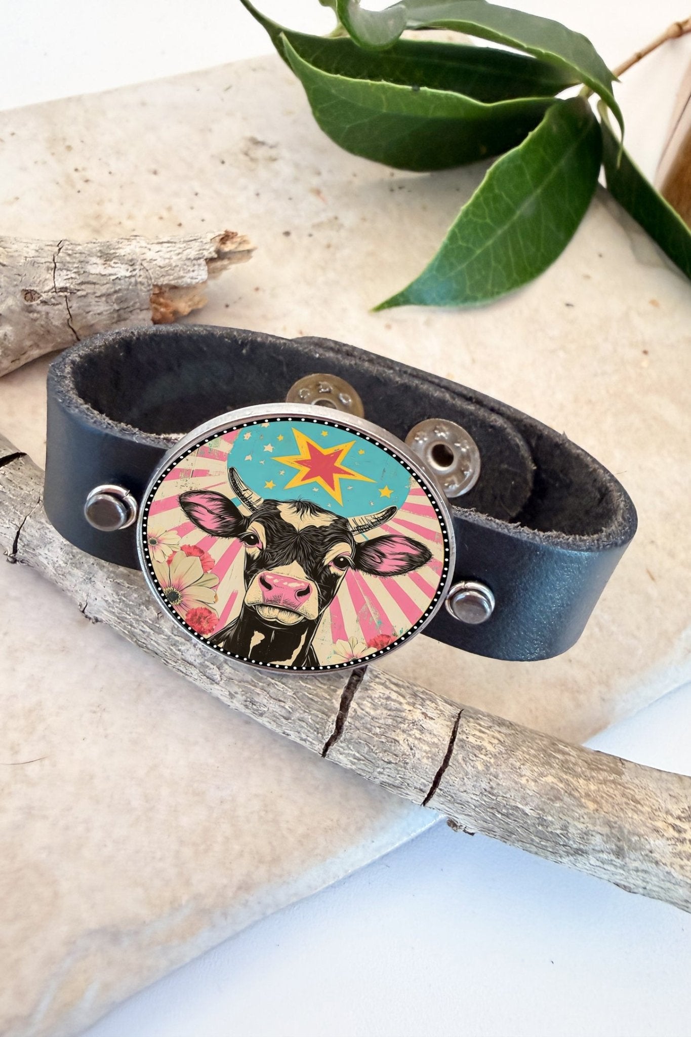 Spirit Lala: Cow Pop Art Cuff Bracelet - ivyandlavyboutique Spirit Lala
