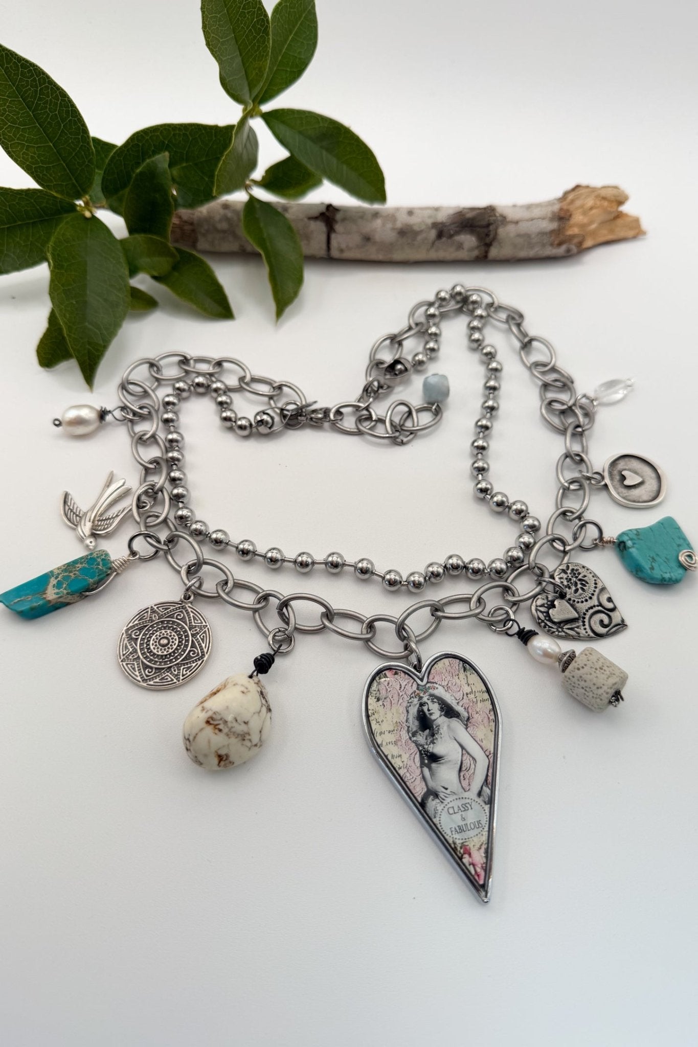 Spirit Lala: "I Am the Vibe" Large Heart Pendant Charm Necklace - ivyandlavyboutique Spirit Lala
