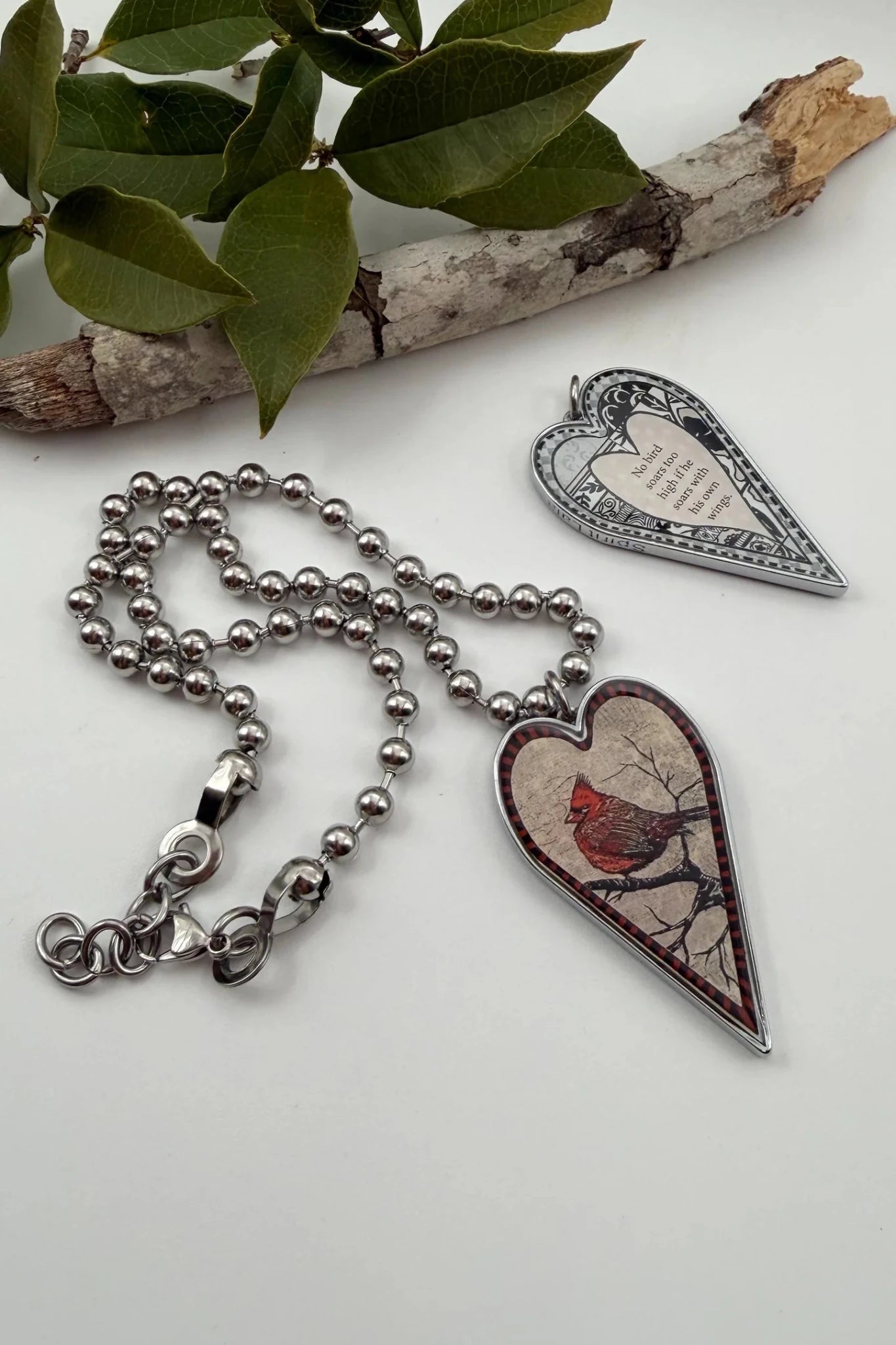 Spirit Lala: Large Cardinal Heart Pendant Necklace - ivyandlavyboutique Spirit Lala