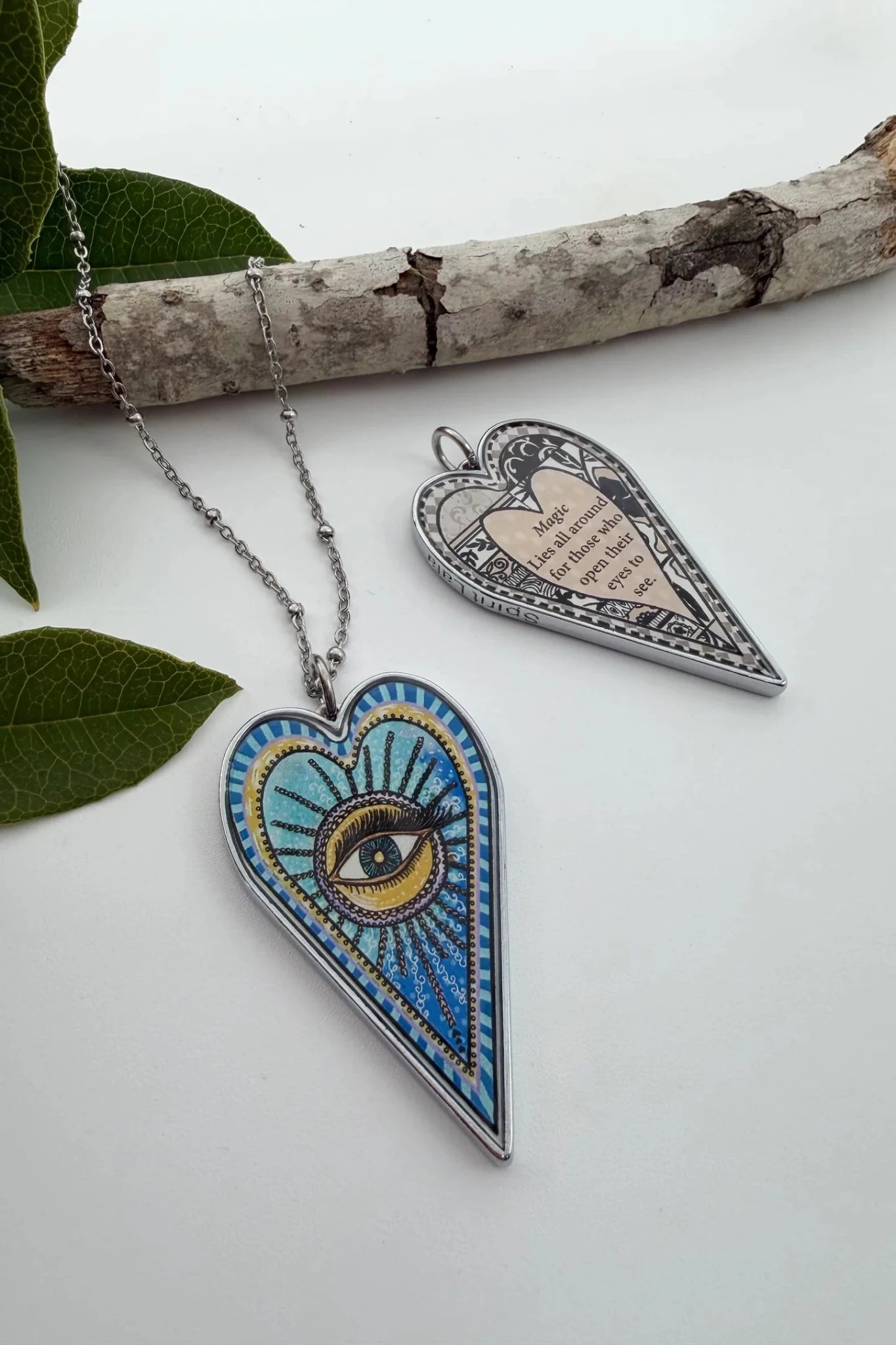 Spirit Lala: Large Eye Heart Pendant Necklace - ivyandlavyboutique Spirit Lala