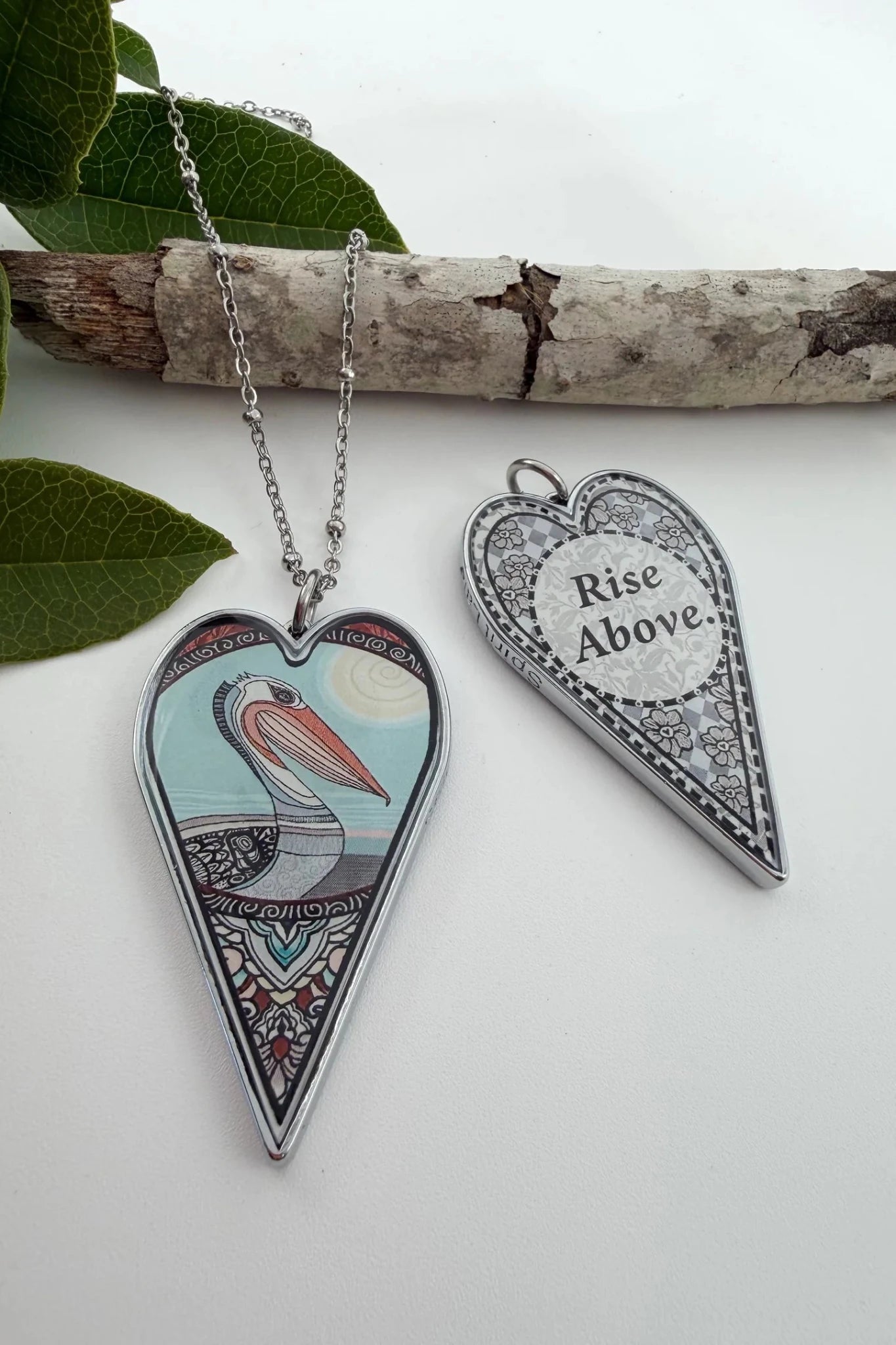 Spirit Lala: Large Pelican Heart Pendant Necklace - ivyandlavyboutique Spirit Lala