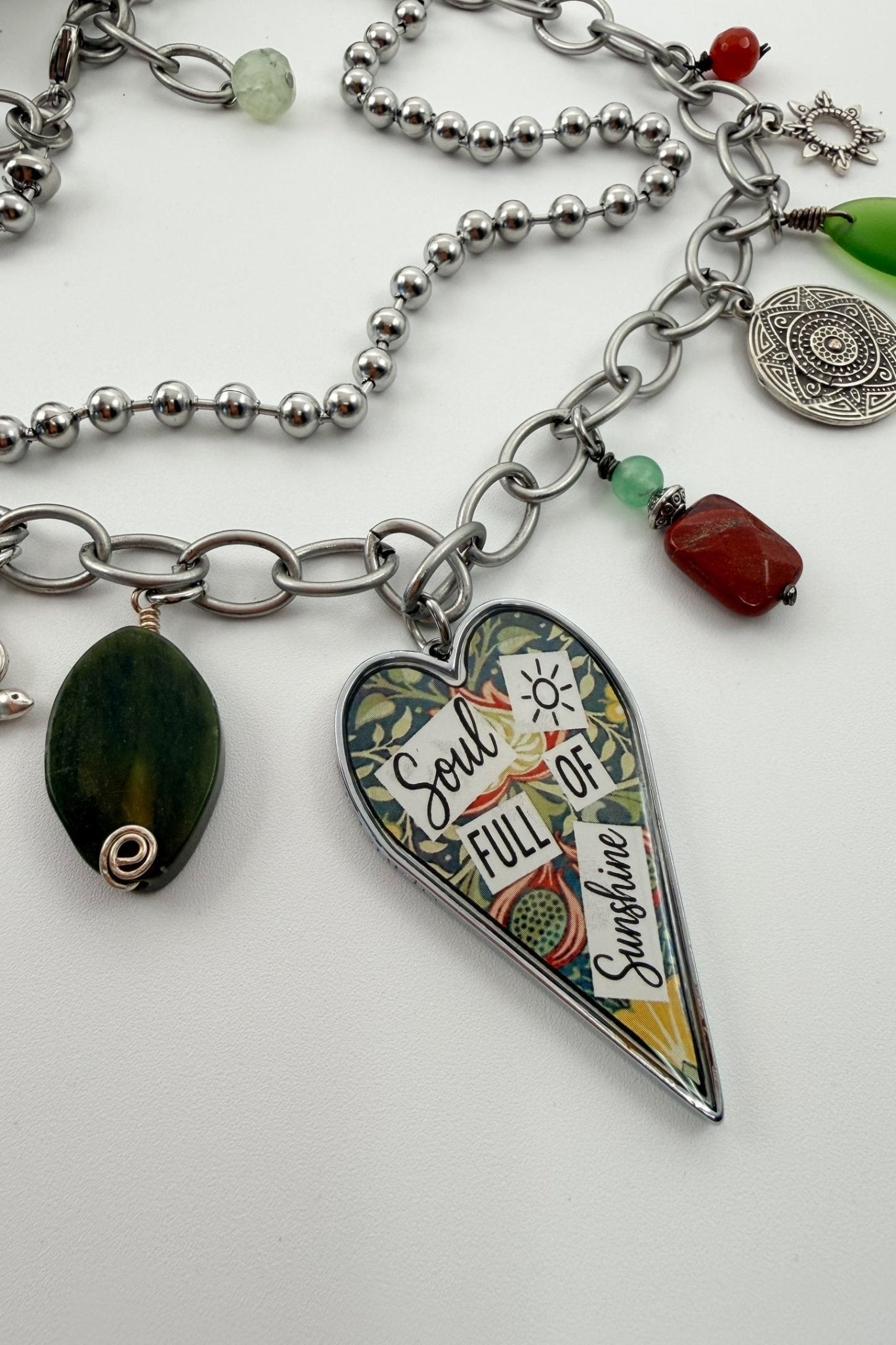 Spirit Lala: "Soul Full of Sunshine" Large Heart Charm Necklace - ivyandlavyboutique Spirit Lala