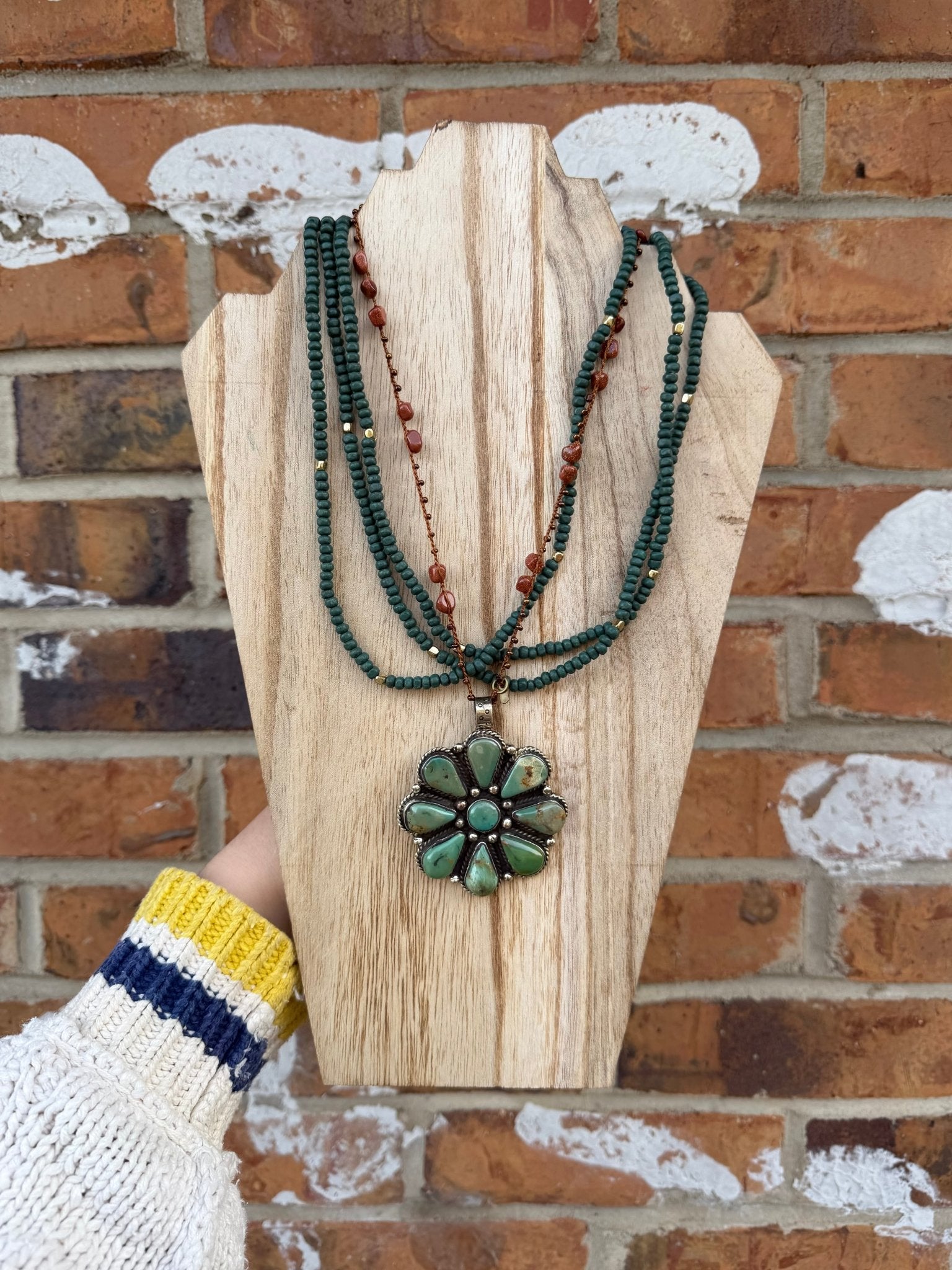 Squash Blossom on Orange Necklace - ivyandlavyboutique ivyandlavyboutique