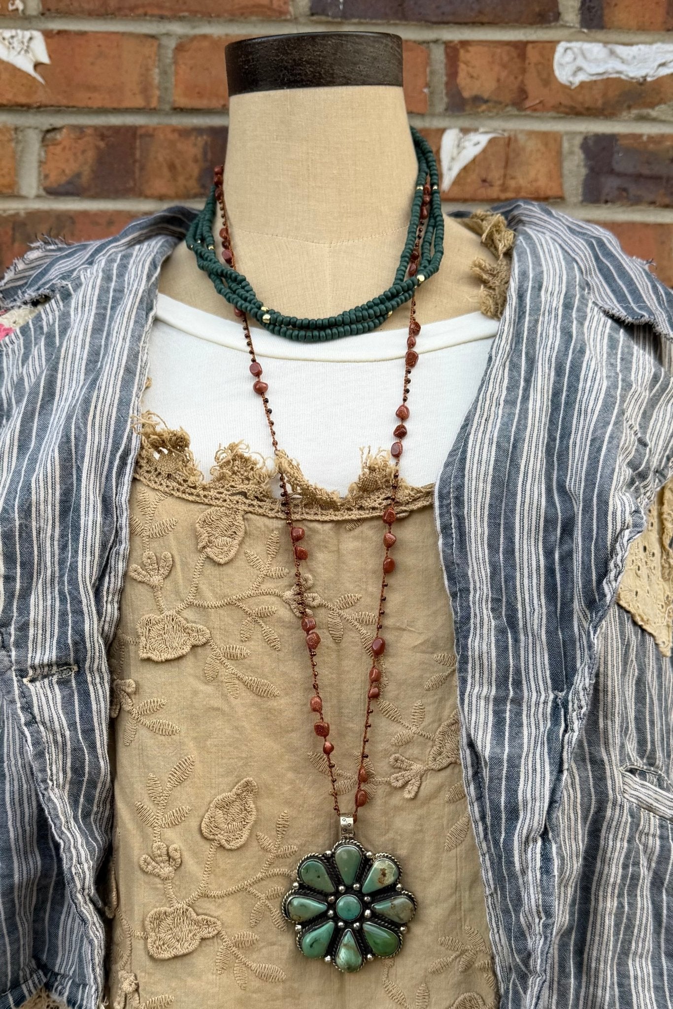 Squash Blossom on Orange Necklace - ivyandlavyboutique ivyandlavyboutique