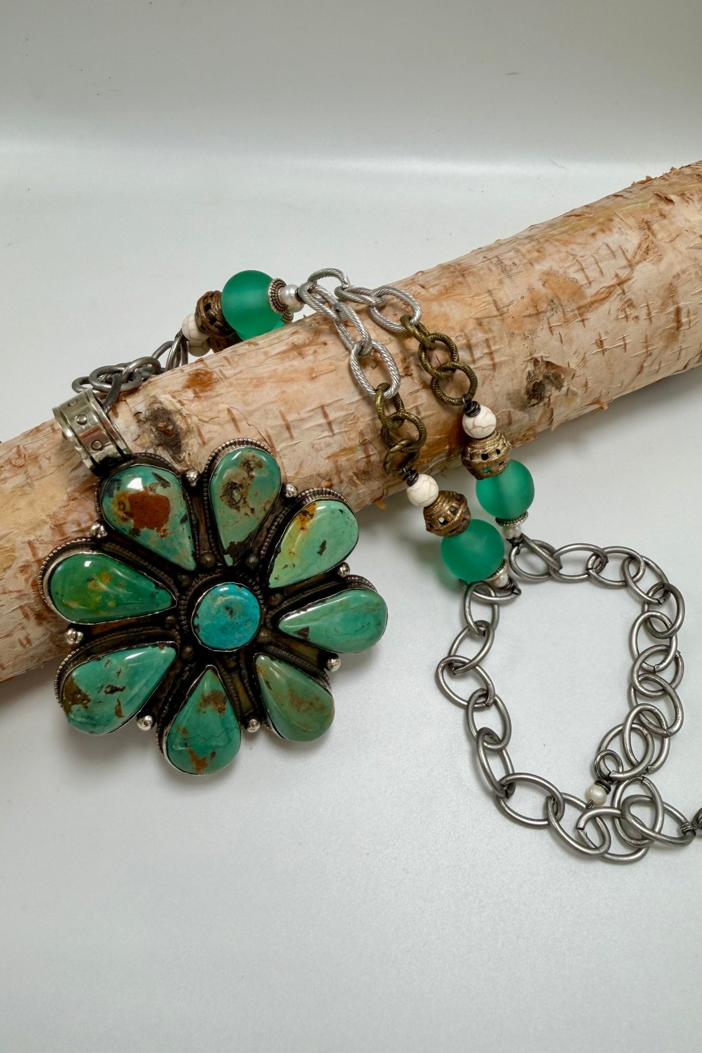 Squash Blossom Turquoise Statement Necklace - ivyandlavyboutique ivyandlavyboutique