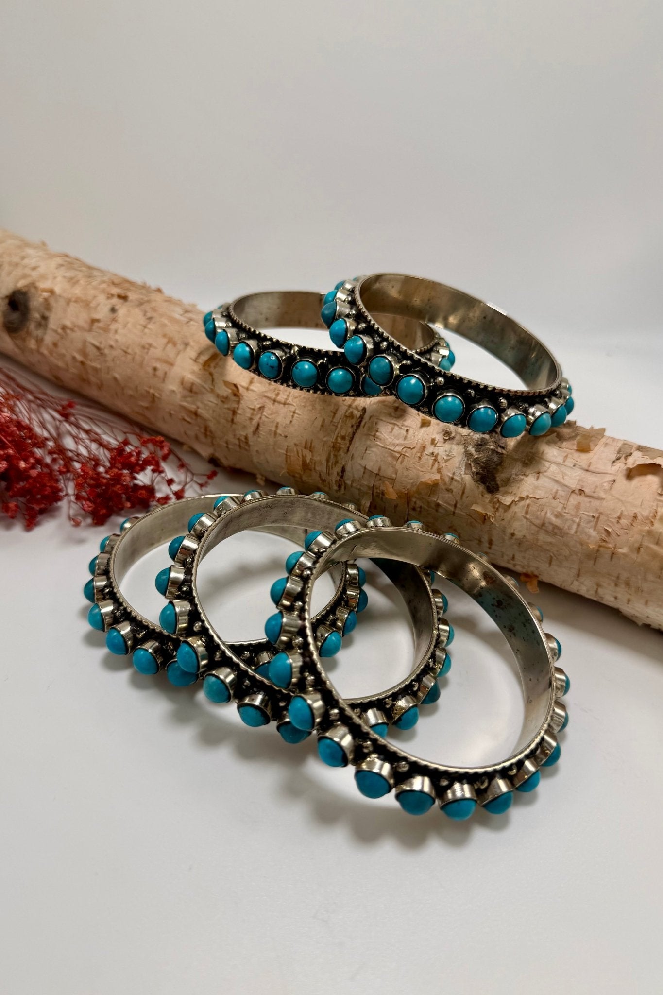 Stack them Up Bangles - Blue Glass Beads - ivyandlavyboutique ivyandlavyboutique