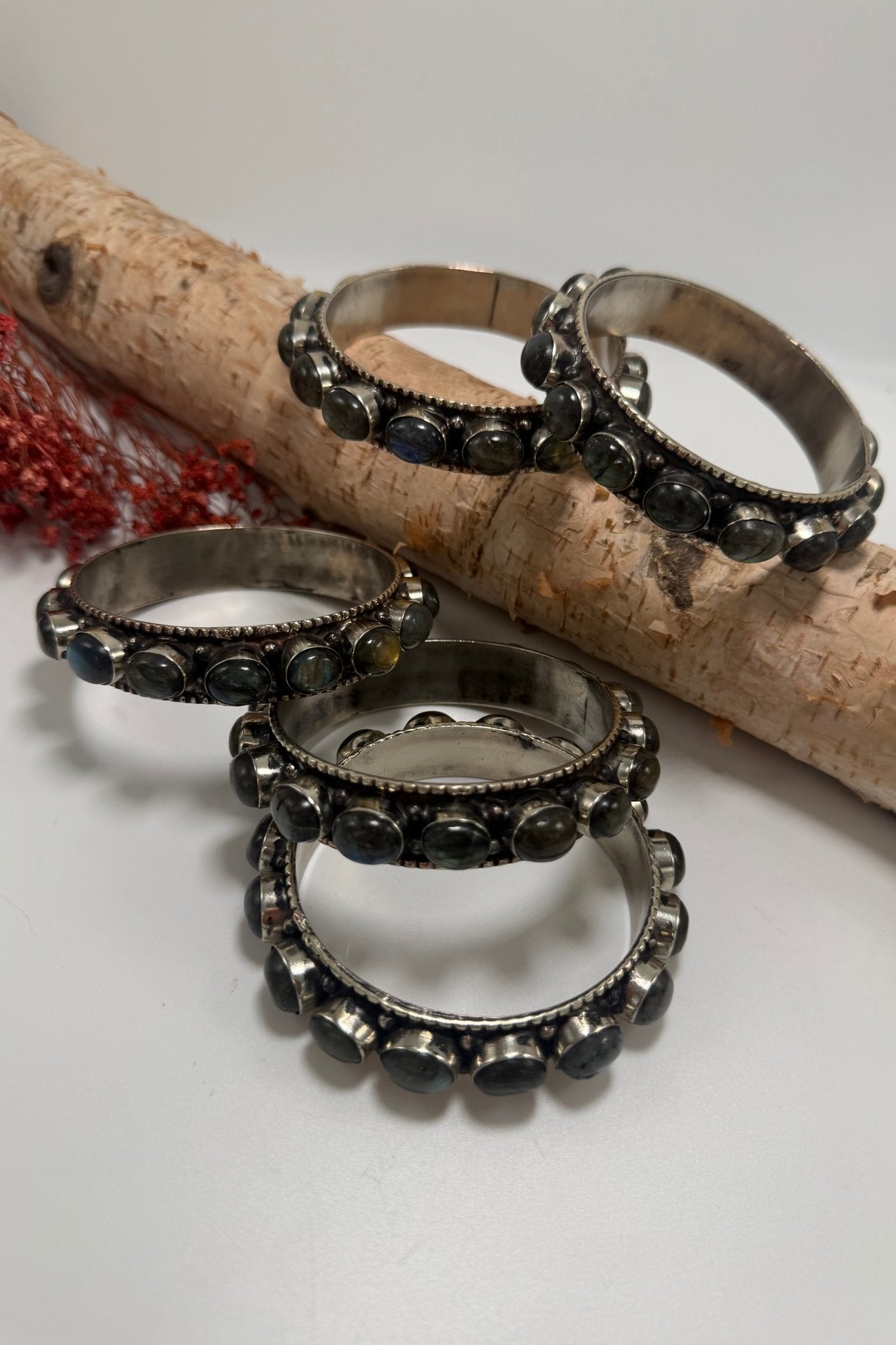 Stack them Up Bangles - Labradorite - ivyandlavyboutique ivyandlavyboutique