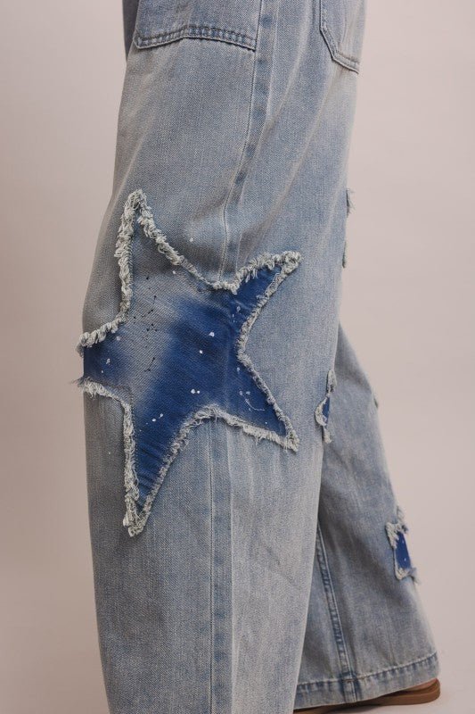 Star and Moon Wide Leg Pant - ivyandlavyboutique Blue Velvet