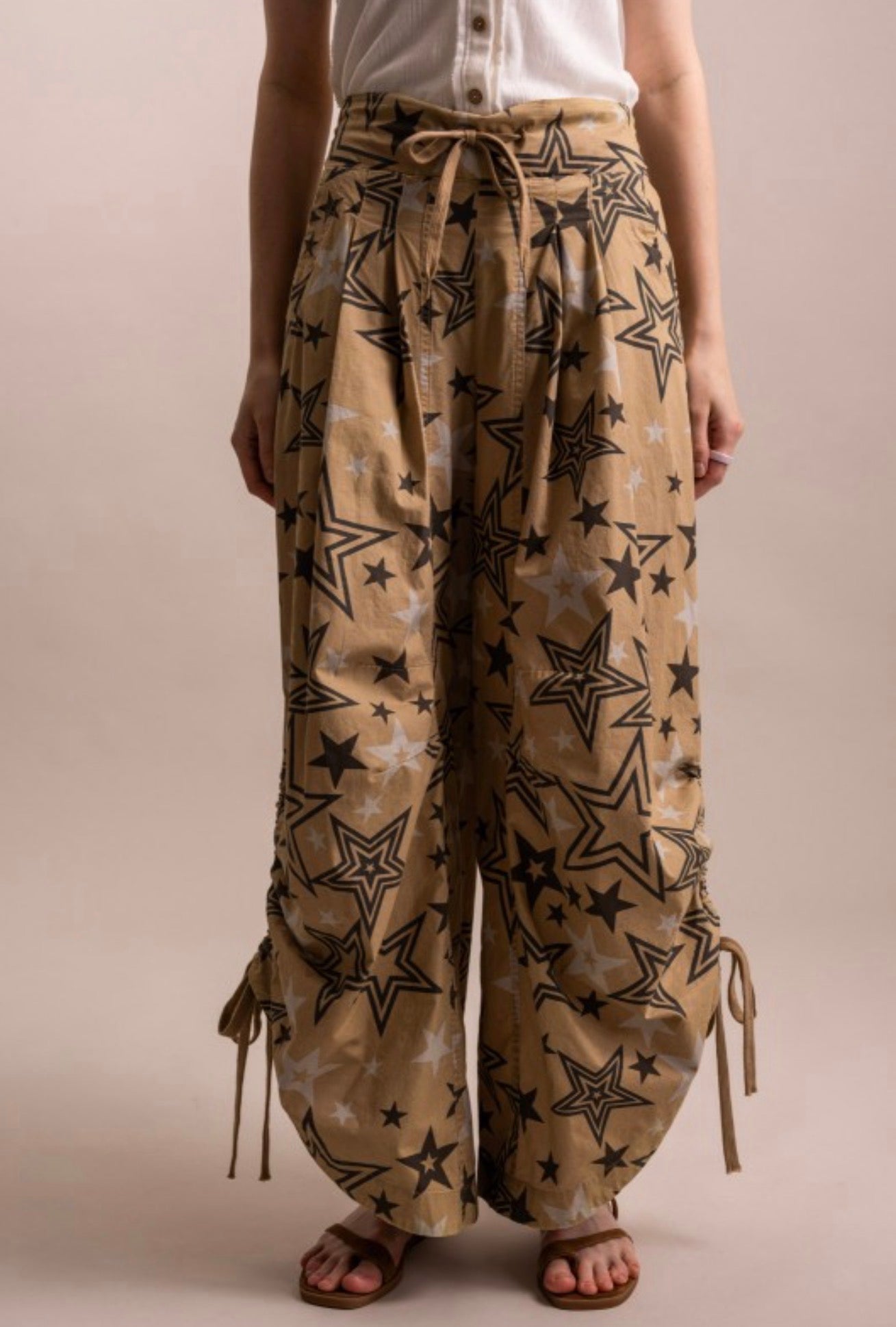Star Dazer Tie Knot Parachute Pants - ivyandlavyboutique Blue Velvet