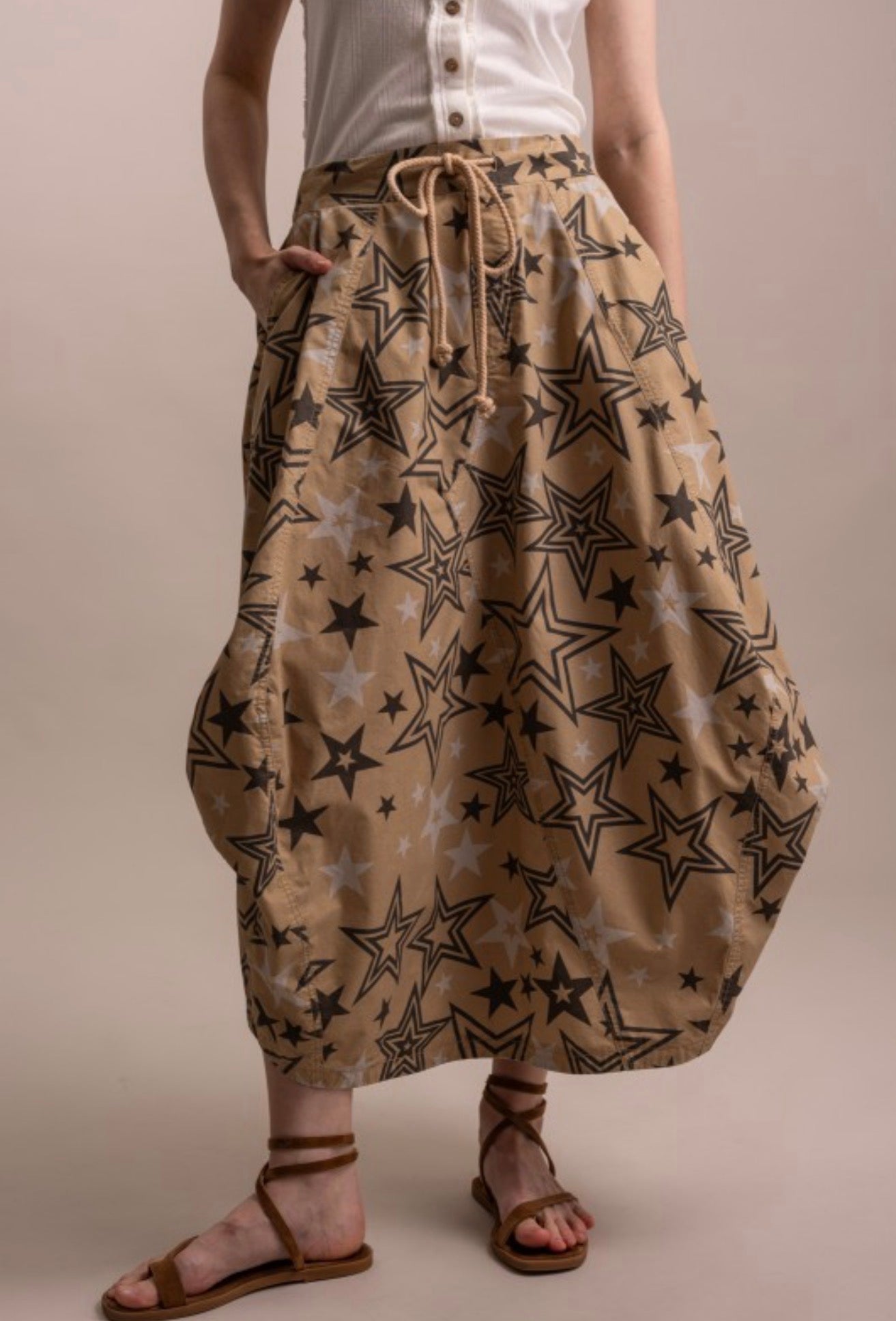 Star Dazer Tie Knot Parachute Skirt - ivyandlavyboutique Blue Velvet