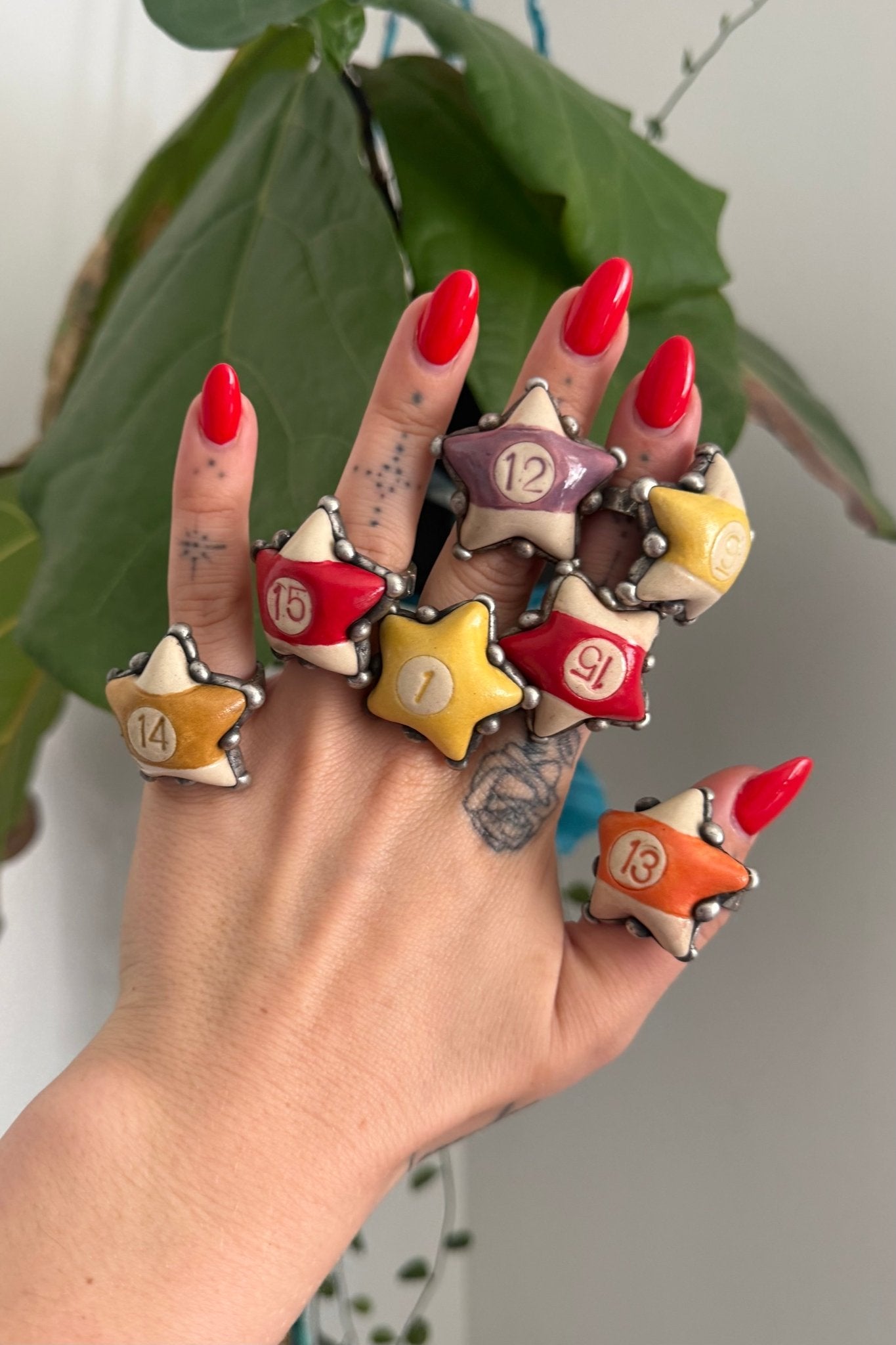 Star Power Abstract Pottery Ring - ivyandlavyboutique Art by Amy