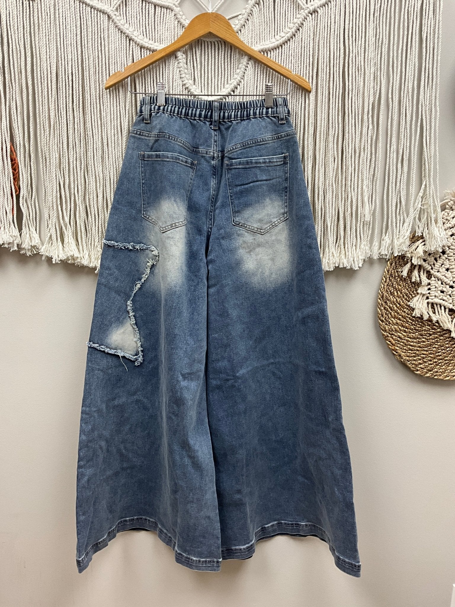 Starry Night Denim Flare Jean SALE - ivyandlavyboutique Blue Velvet