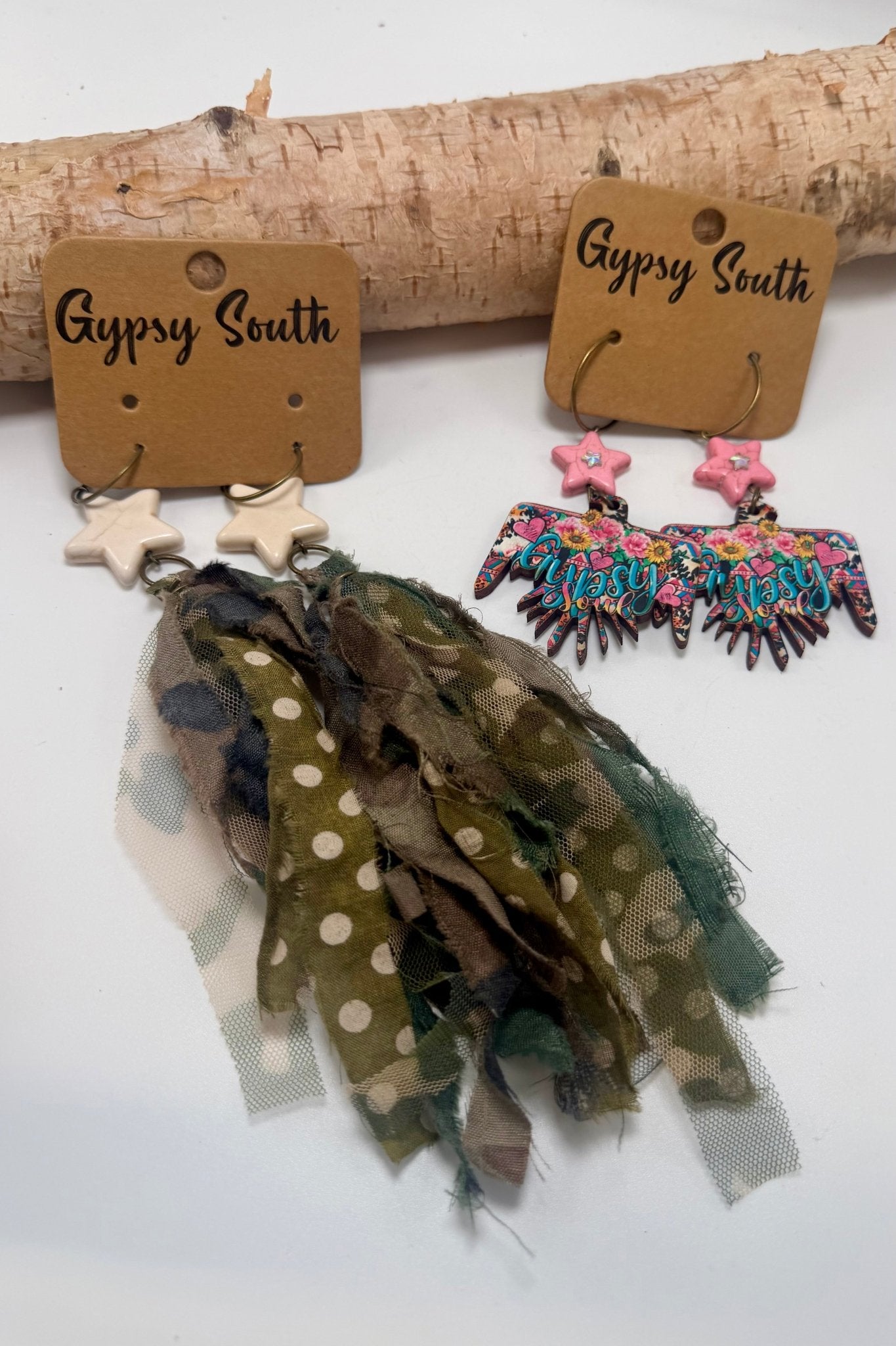 Stars and Camo Earrings - ivyandlavyboutique Gypsy South