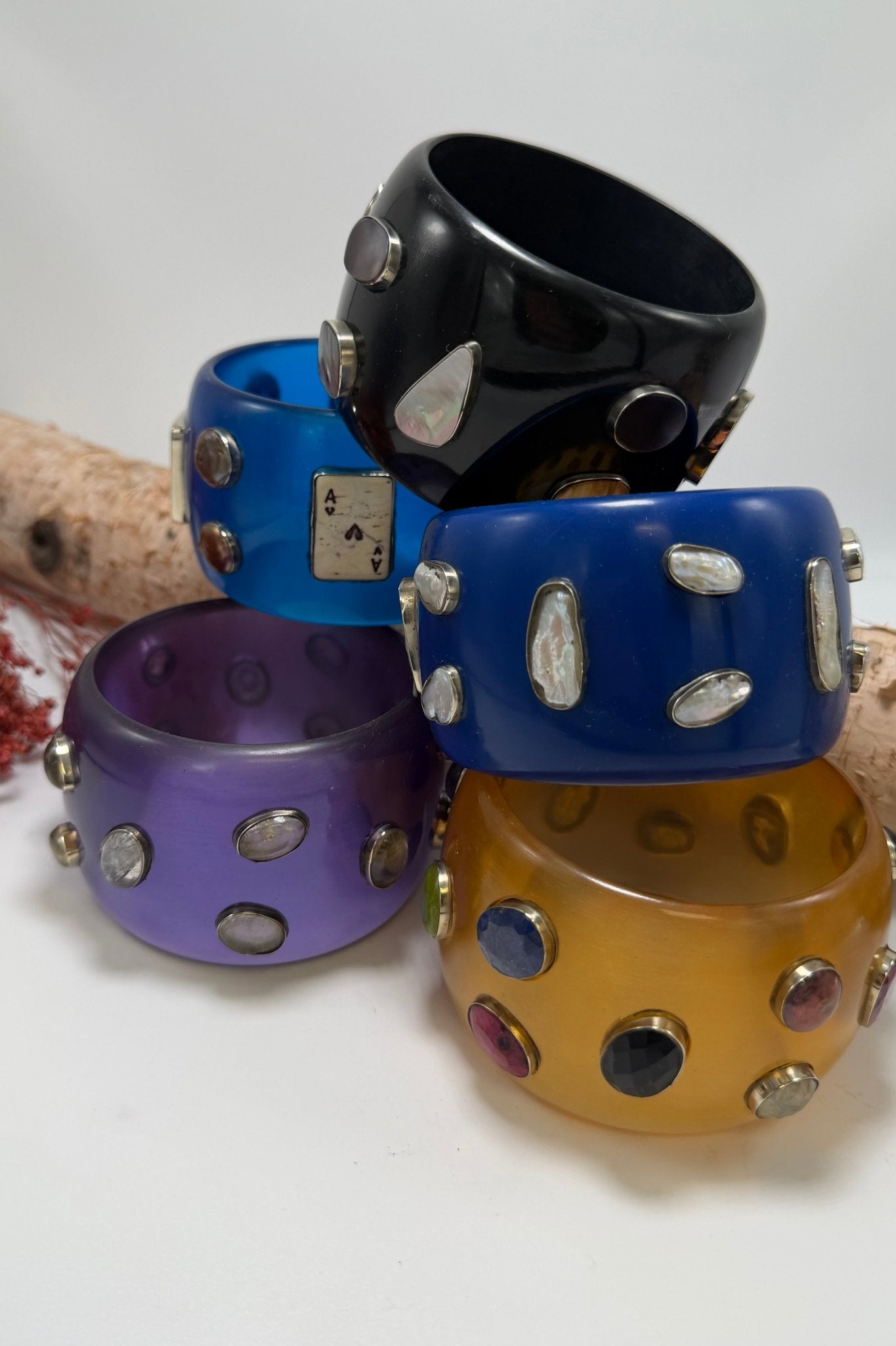 Statement Bangle w/ Gemstones - ivyandlavyboutique ivyandlavyboutique