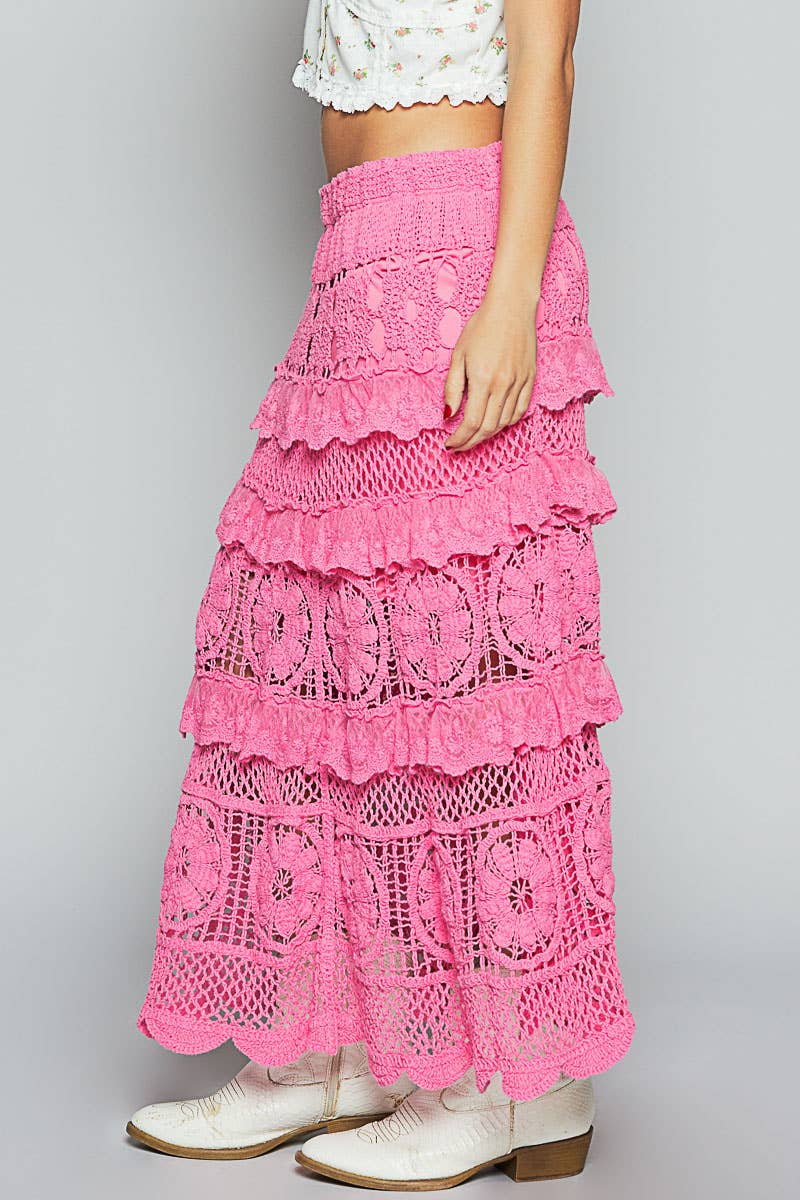 Stella Crochet Lace Ruffle Skirt - ivyandlavyboutique Pol Clothing