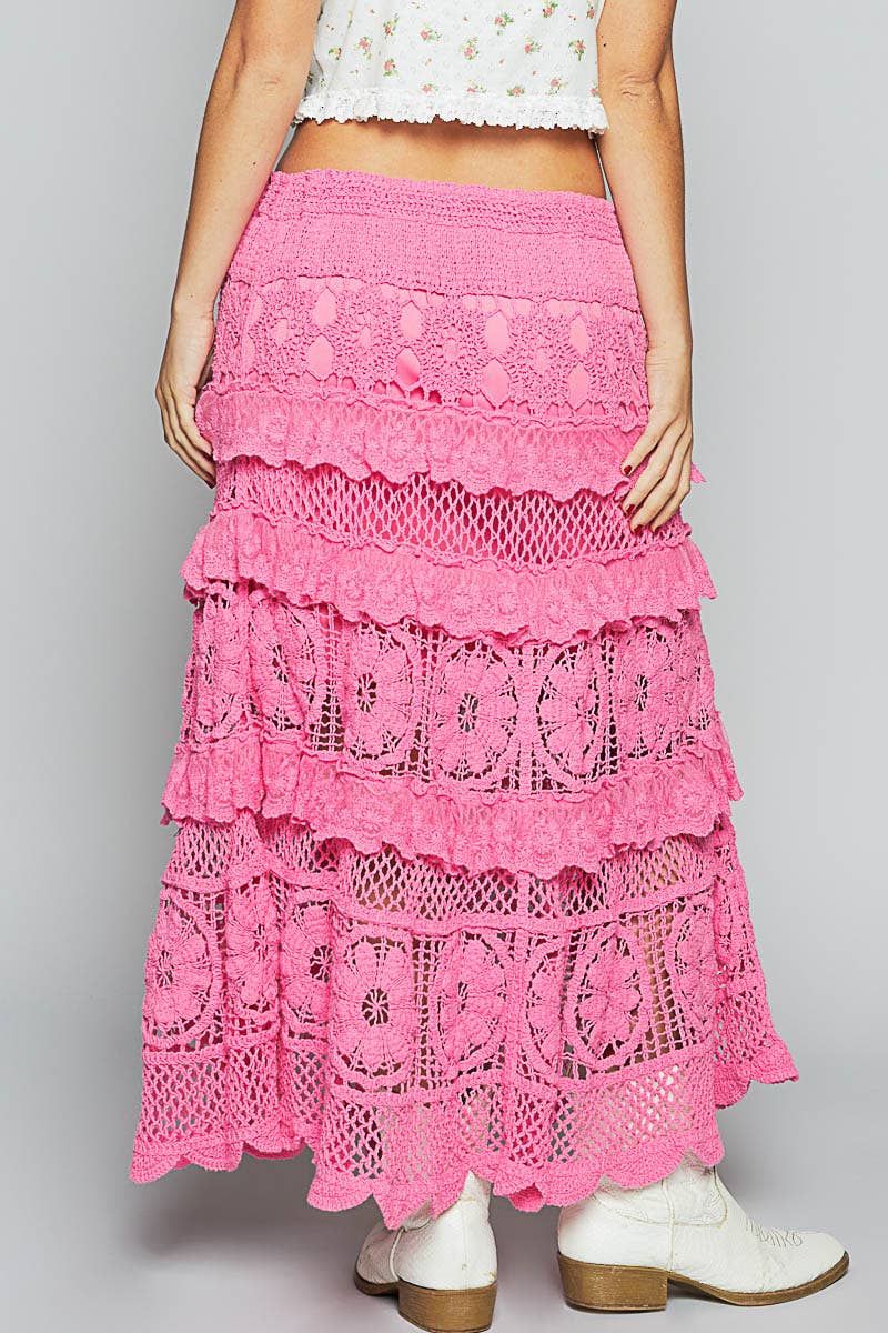 Stella Crochet Lace Ruffle Skirt - ivyandlavyboutique Pol Clothing