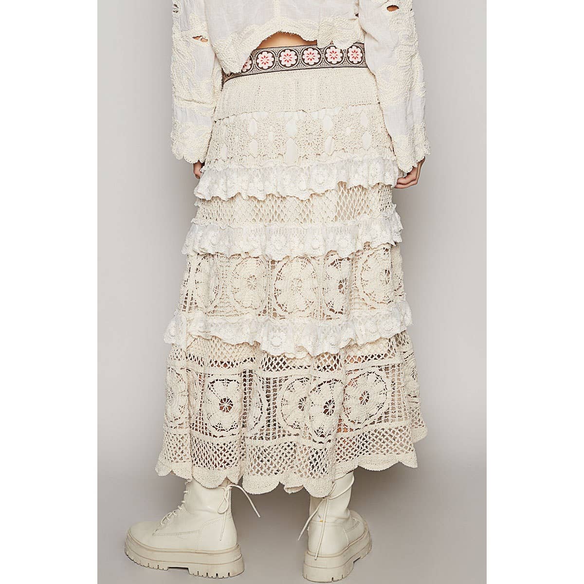 Stella Crochet Lace Ruffle Skirt - ivyandlavyboutique Pol Clothing