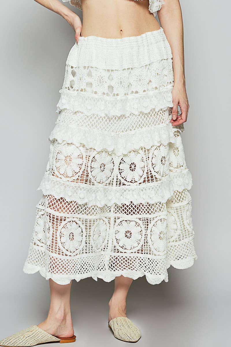 Stella Crochet Lace Ruffle Skirt - ivyandlavyboutique Pol Clothing