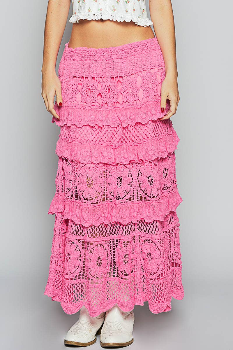 Stella Crochet Lace Ruffle Skirt - ivyandlavyboutique Pol Clothing