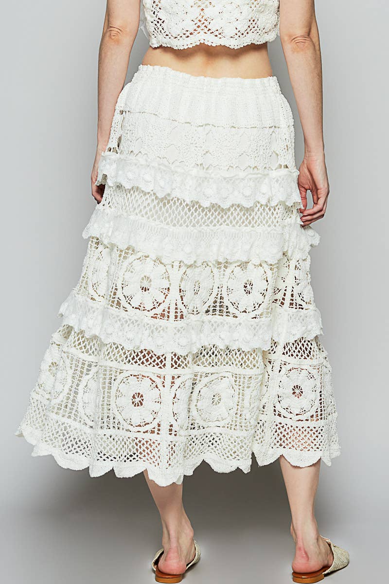 Stella Crochet Lace Ruffle Skirt - ivyandlavyboutique Pol Clothing