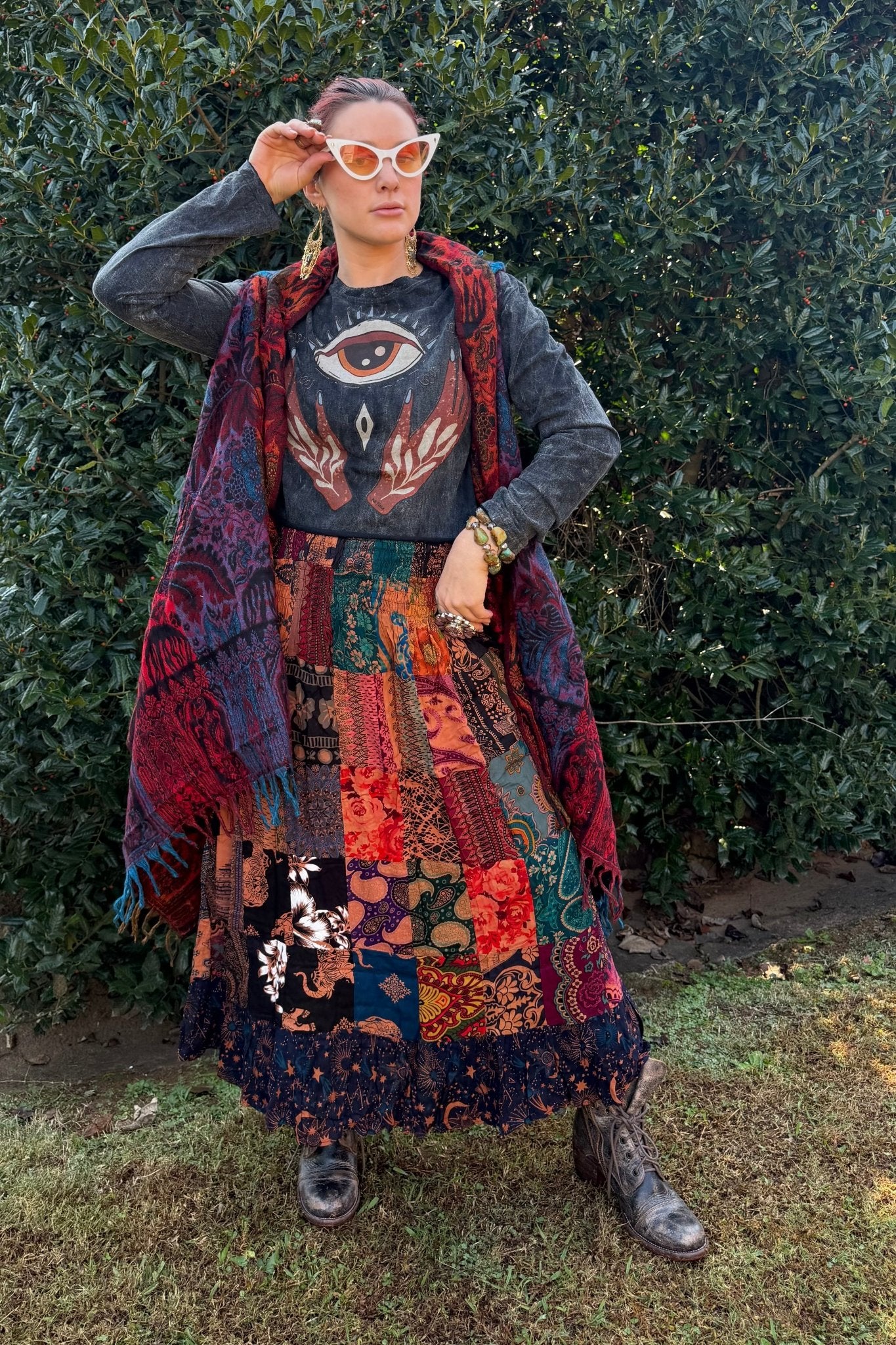 Stella Maye Long Drape Vest w/ Hood - ivyandlavyboutique Kathmandu Imports