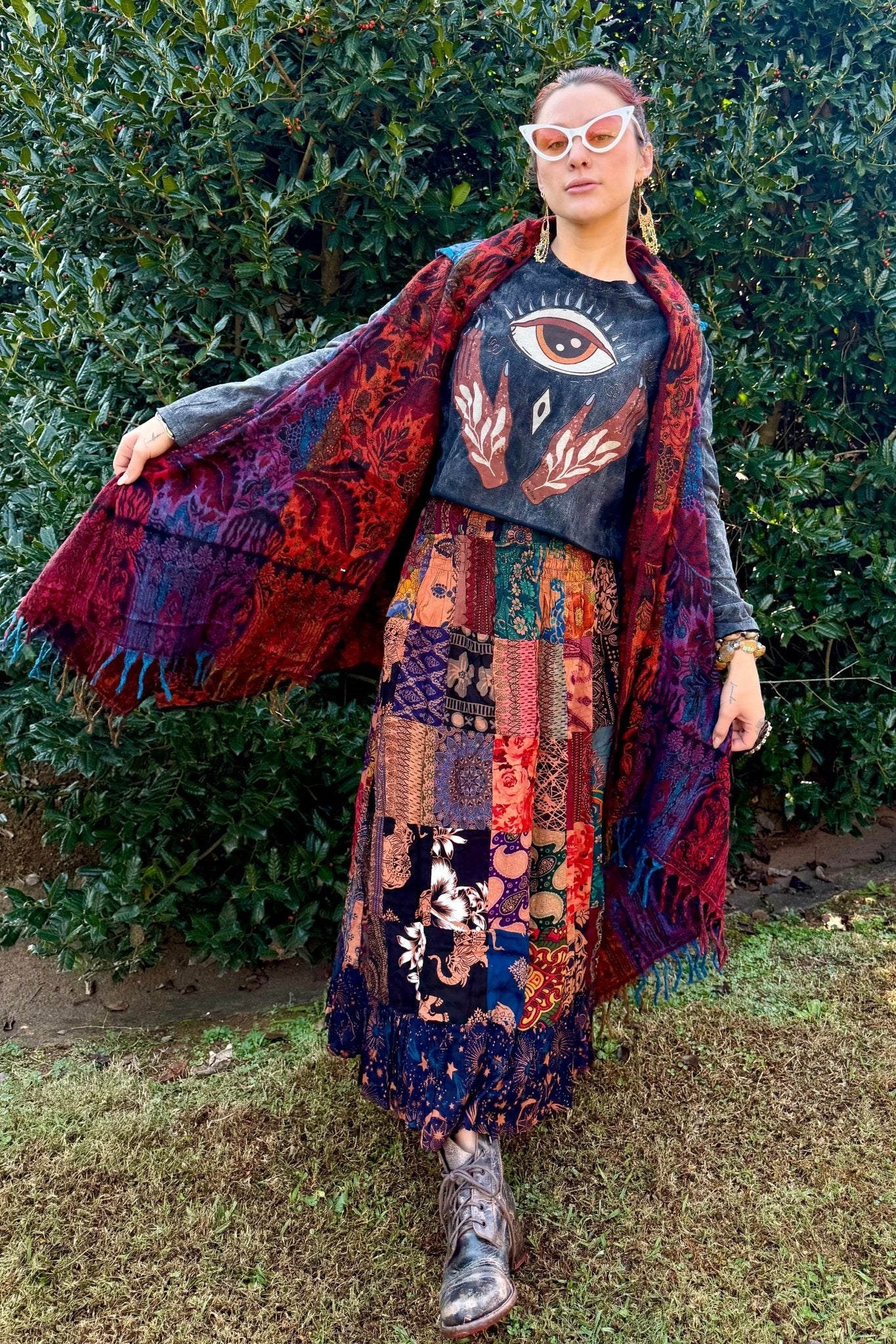 Stella Maye Long Drape Vest w/ Hood - ivyandlavyboutique Kathmandu Imports