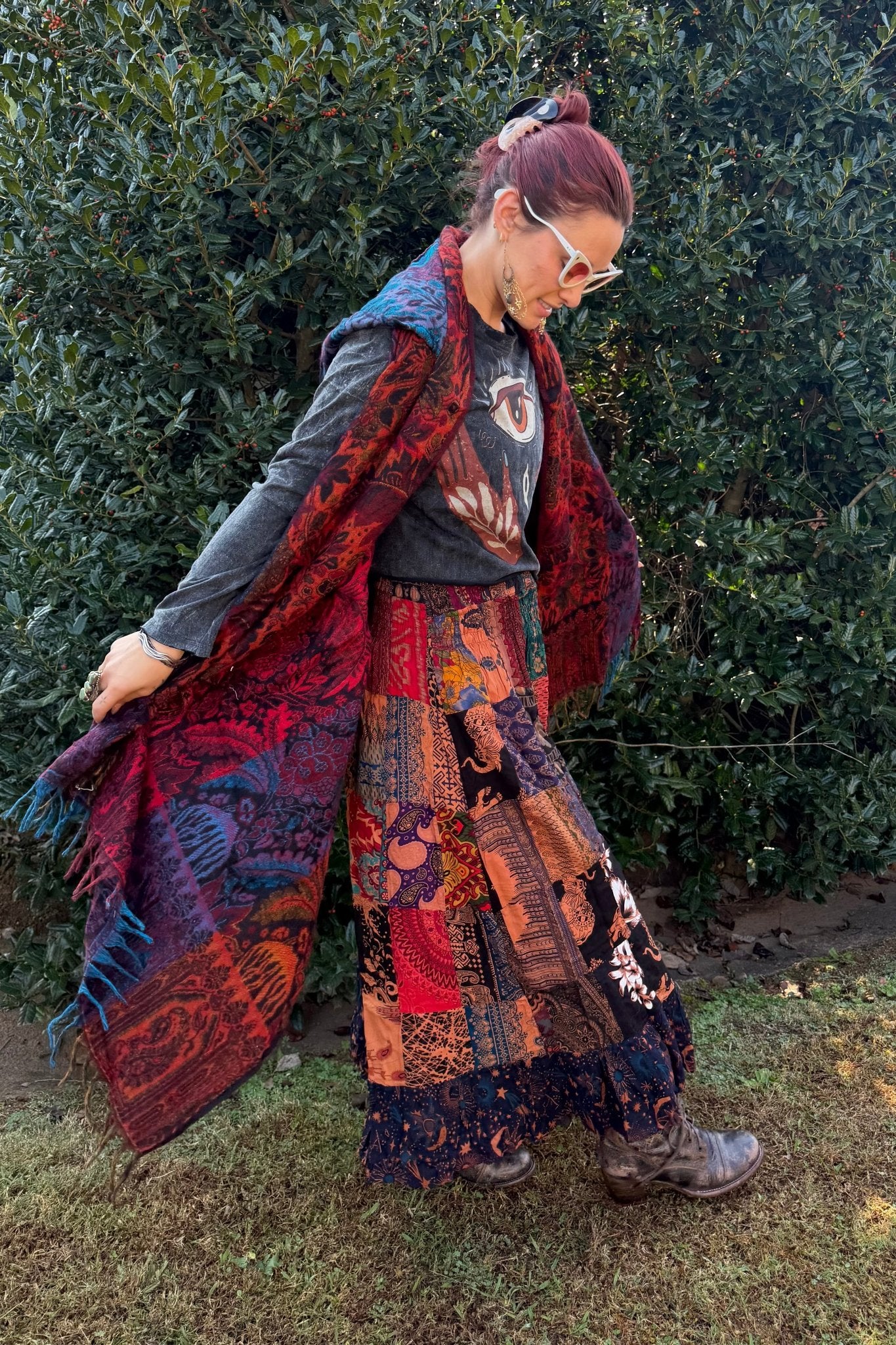 Stella Maye Long Drape Vest w/ Hood - ivyandlavyboutique Kathmandu Imports