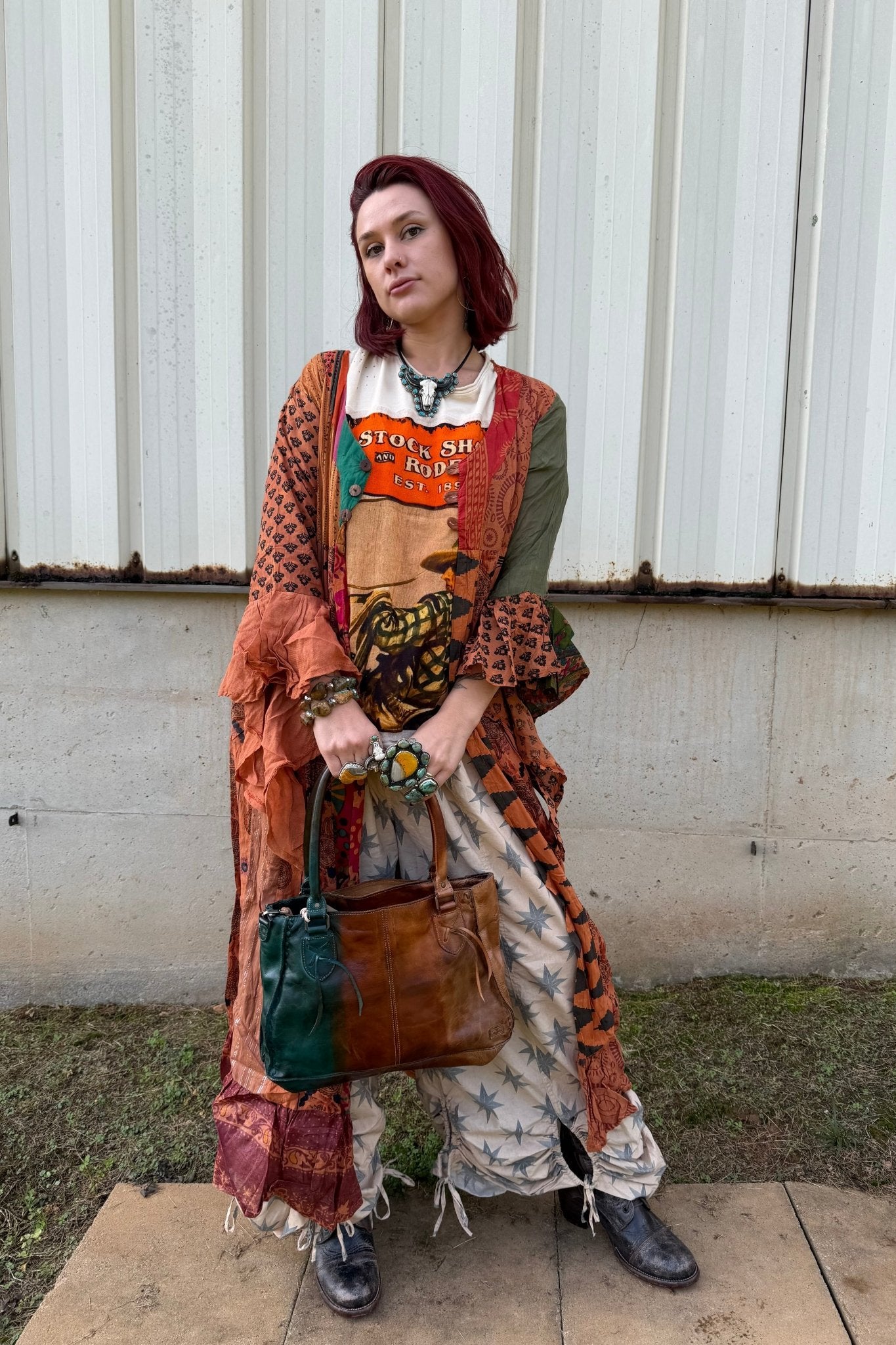 Stevie Nicks Bell Sleeve Button Front Kimono Top - ivyandlavyboutique Kathmandu Imports