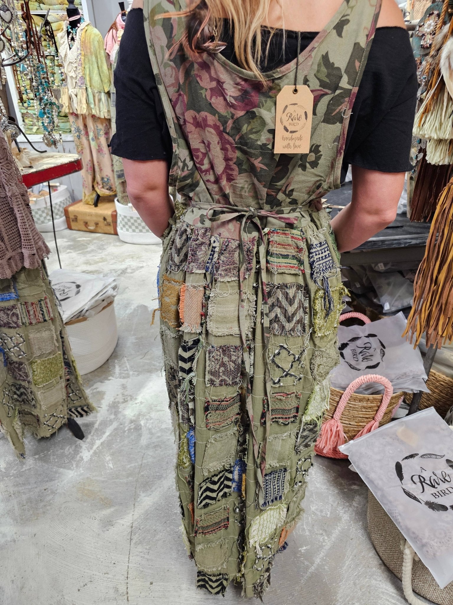 Storybook Square Patched Dress - ivyandlavyboutique A Rare Bird Shop