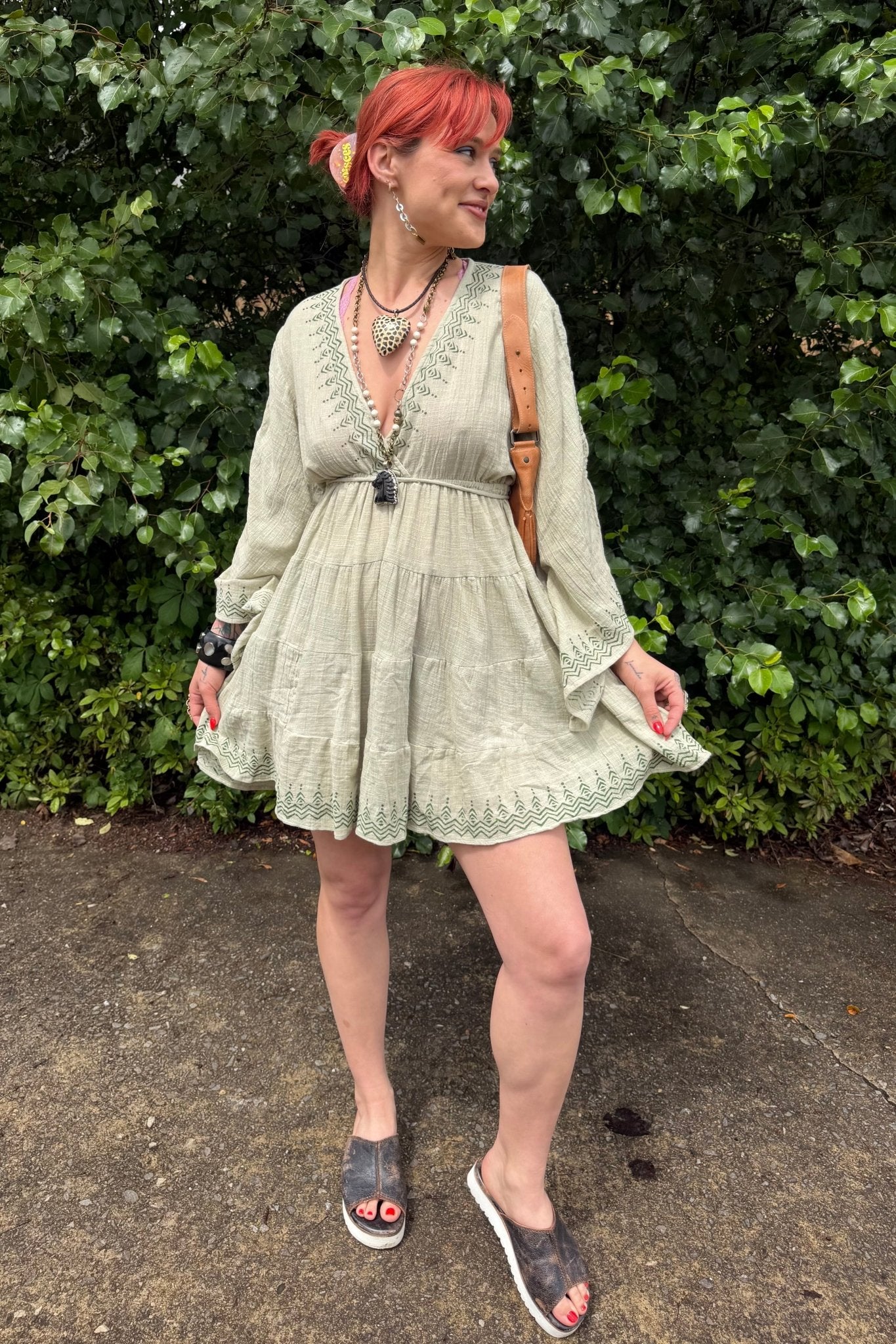 Summer Dreams Cotton Block Print Short Dress - ivyandlavyboutique Karma Highway