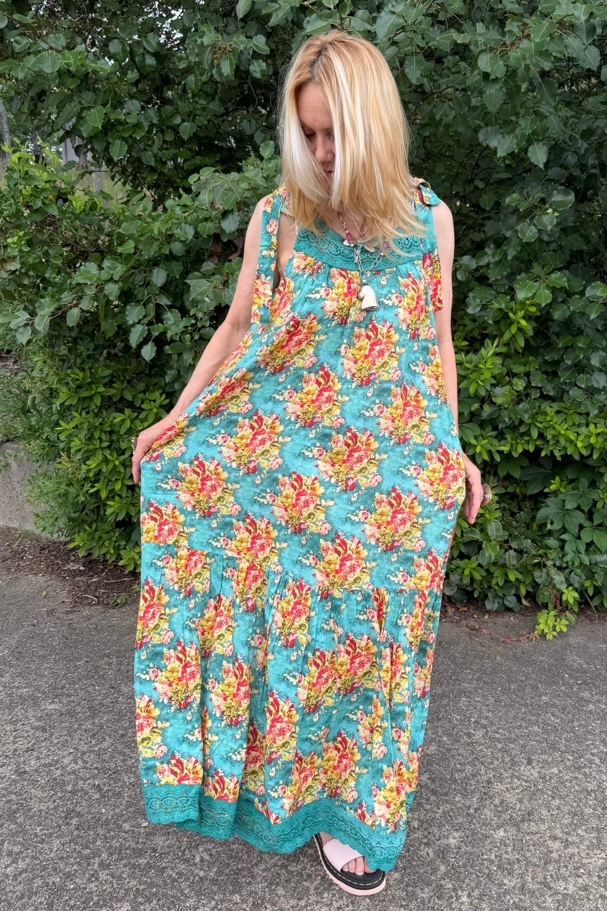 Summer Maxi Dress w/ Tie Straps - ivyandlavyboutique A Rare Bird Shop