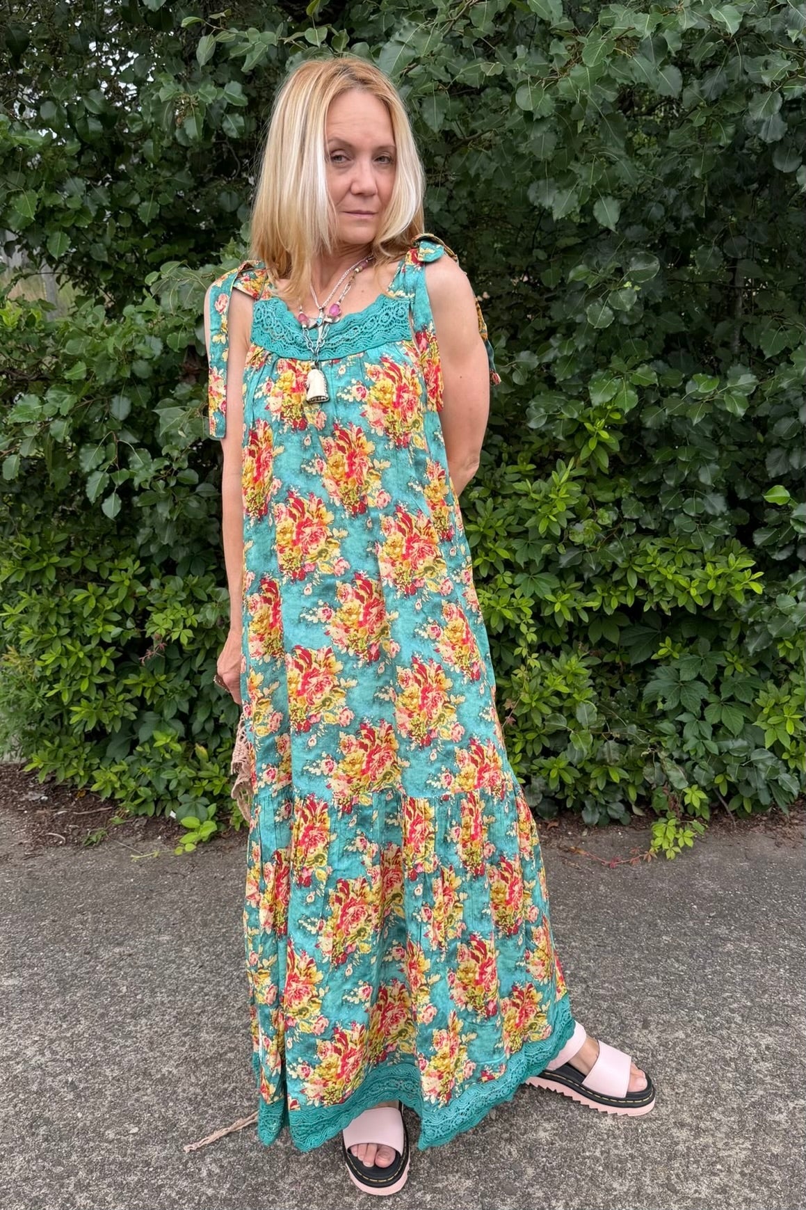 Summer Maxi Dress w/ Tie Straps - ivyandlavyboutique A Rare Bird Shop