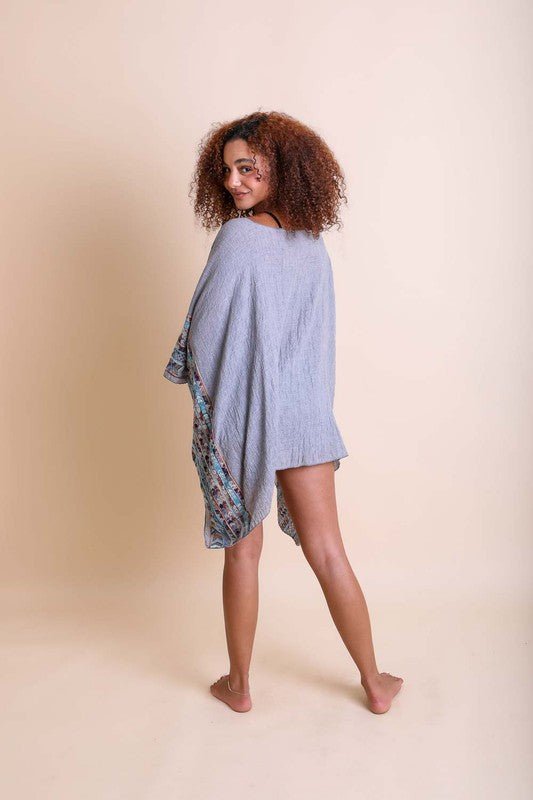 Summer Night Embroidered Sleeve Kimono - ivyandlavyboutique Leto Accessories