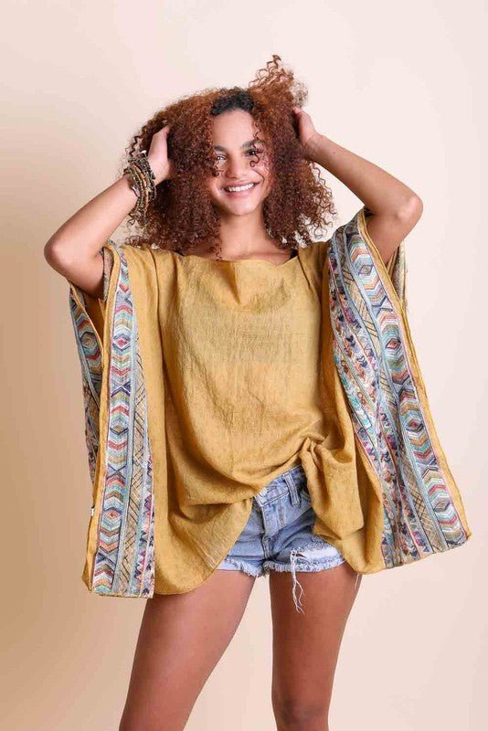 Summer Night Embroidered Sleeve Kimono - ivyandlavyboutique Leto Accessories