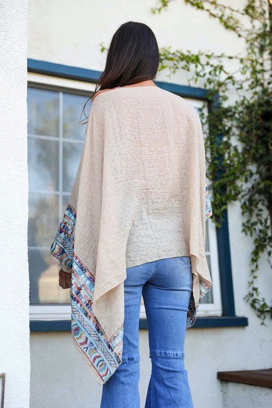 Summer Night Embroidered Sleeve Kimono - ivyandlavyboutique Leto Accessories