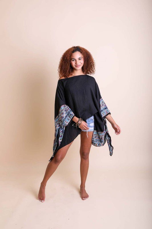 Summer Night Embroidered Sleeve Kimono - ivyandlavyboutique Leto Accessories