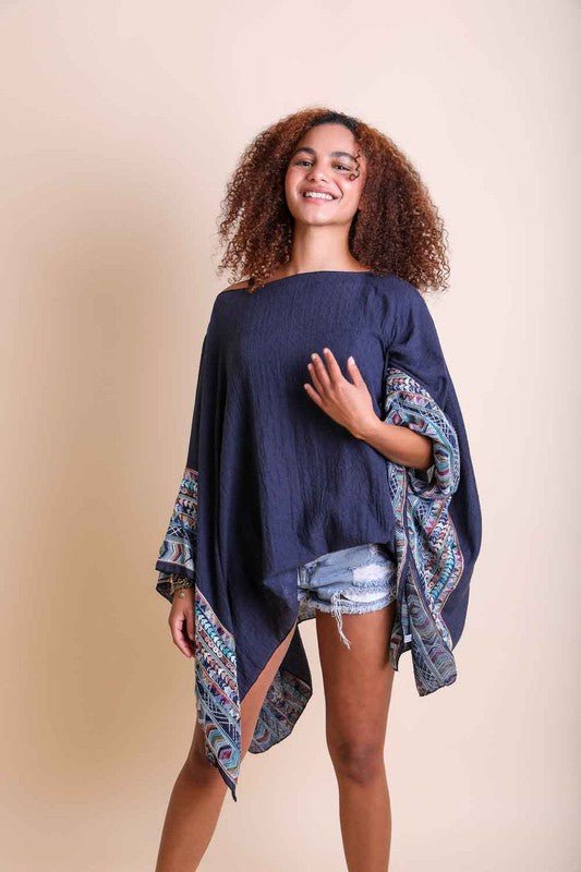 Summer Night Embroidered Sleeve Kimono - ivyandlavyboutique Leto Accessories