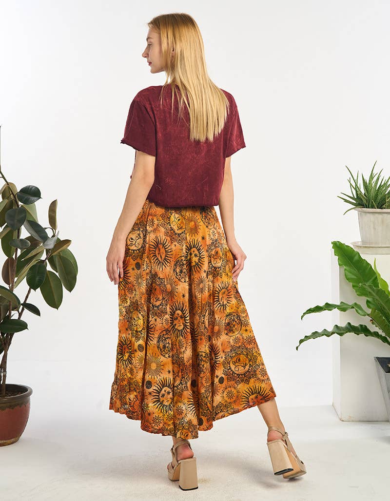 Sun & Moon Skirt RUST - ivyandlavyboutique Kathmandu Imports