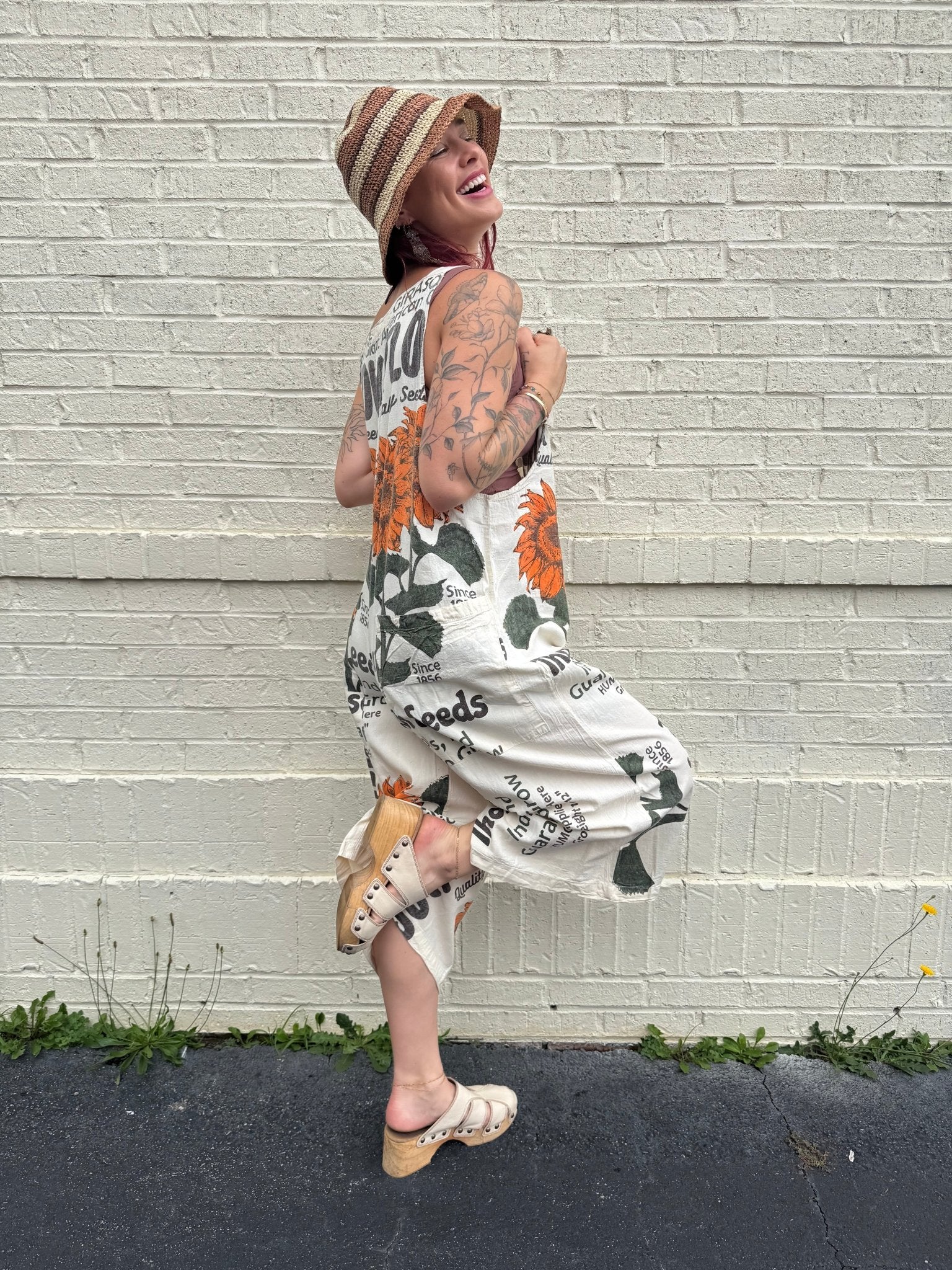 Sunflower Jumpsuit Flour Sack - ivyandlavyboutique Kathmandu Imports