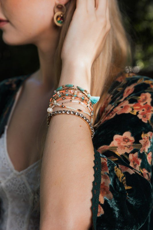 Sweet Pastel Studded Beads Layered Bracelet - ivyandlavyboutique Leto Accessories