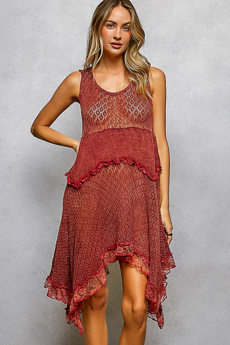 SweetDreams Fitted Cotton Weaving Ruffle Dress - ivyandlavyboutique Pol Clothing