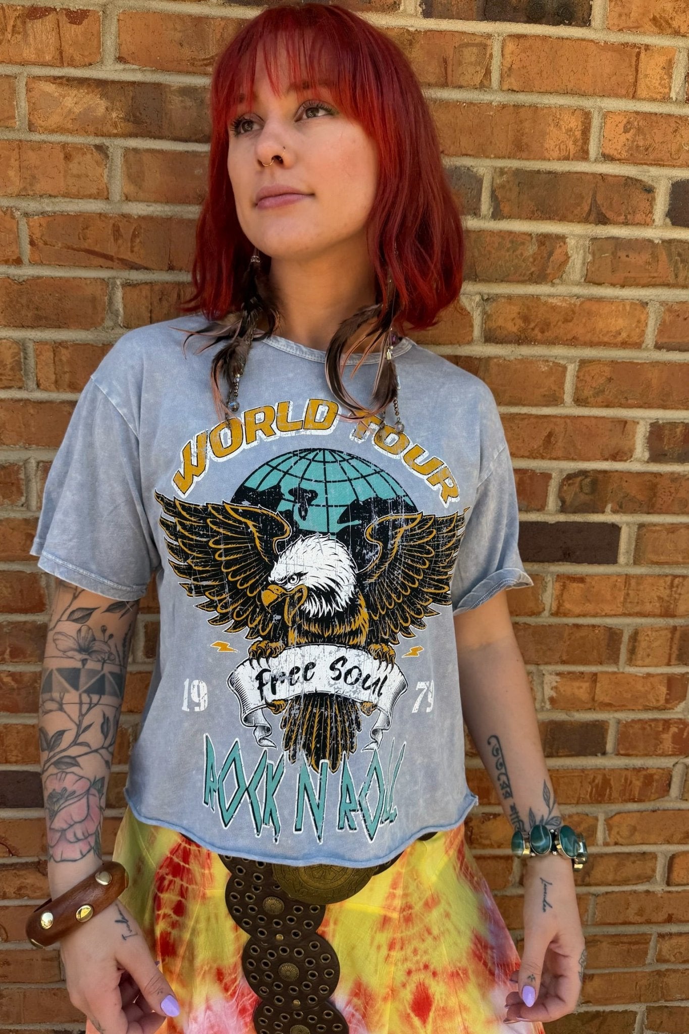 Swing Tee World Tour - ivyandlavyboutique Caution to the wind