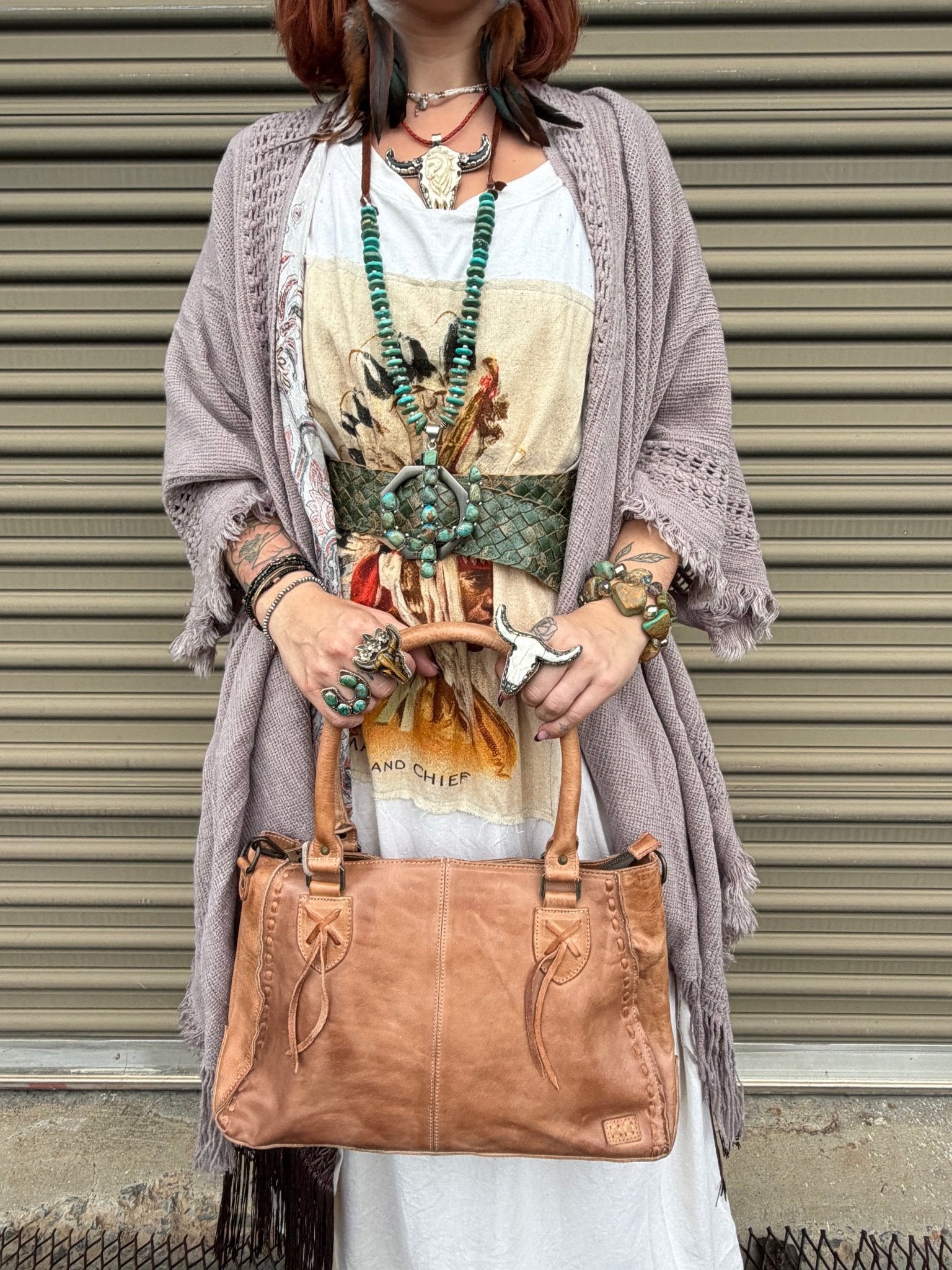 T-Shirt Dress with Patchwork of Indian Chief - ivyandlavyboutique LeParisPetit by I Love Linen