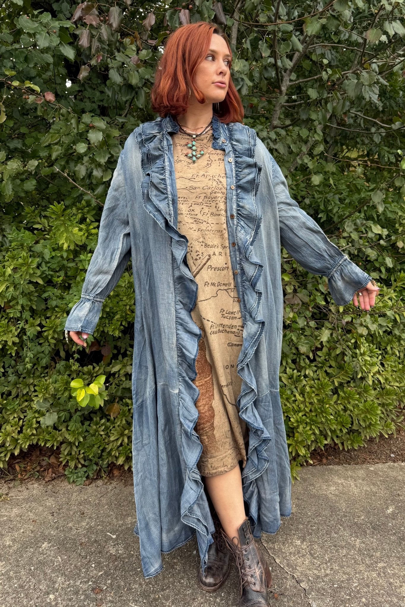 T-Shirt Dress with Print of Geronimo - ivyandlavyboutique LeParisPetit by I Love Linen