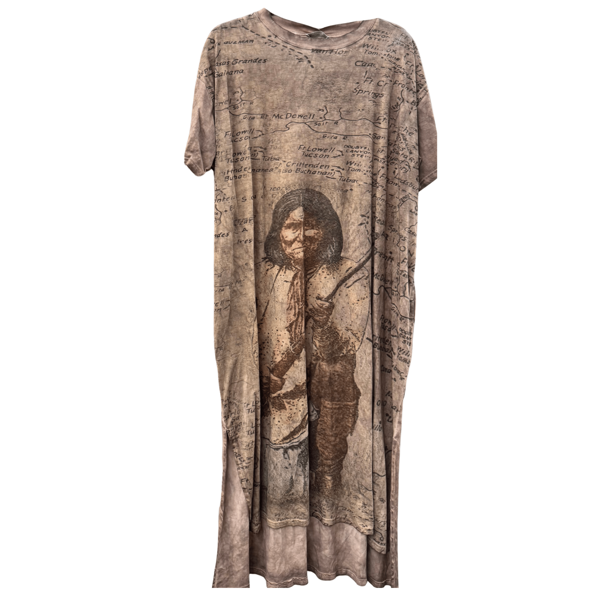 T-Shirt Dress with Print of Geronimo - ivyandlavyboutique LeParisPetit by I Love Linen