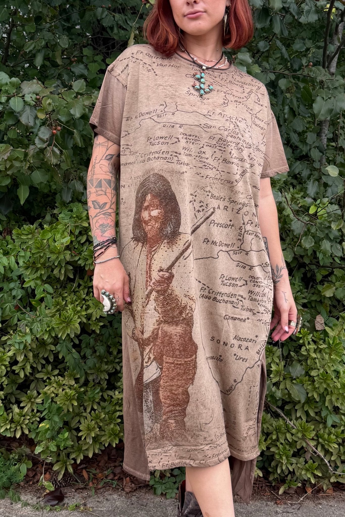 T-Shirt Dress with Print of Geronimo - ivyandlavyboutique LeParisPetit by I Love Linen